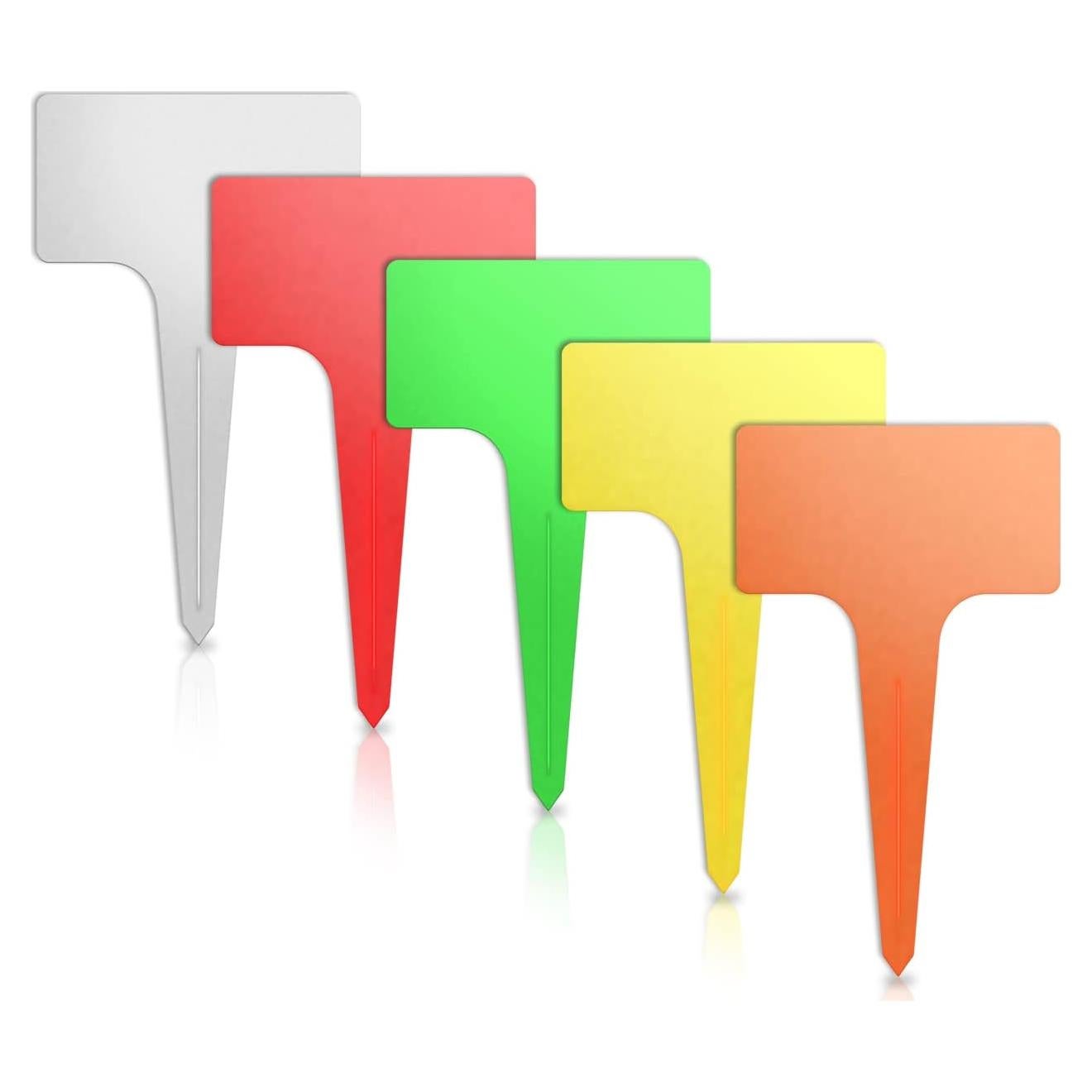 100 Etiquetas de Plantas Tipo T AMORNING 6 x 10 cm Multicolor