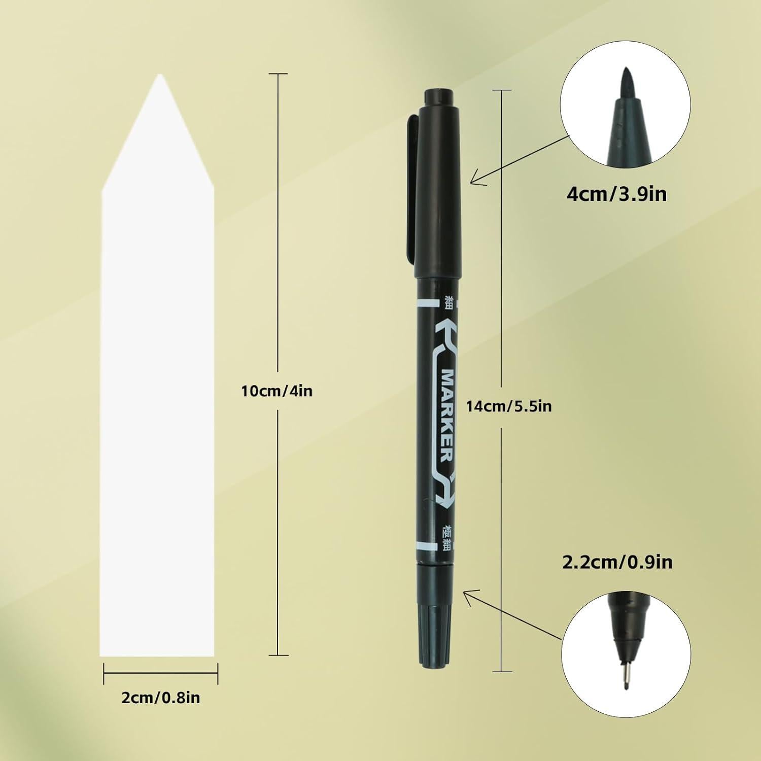 Etiquetas de Jardín Diteryy 360 Pcs Plástico Blanco con Bolígrafo