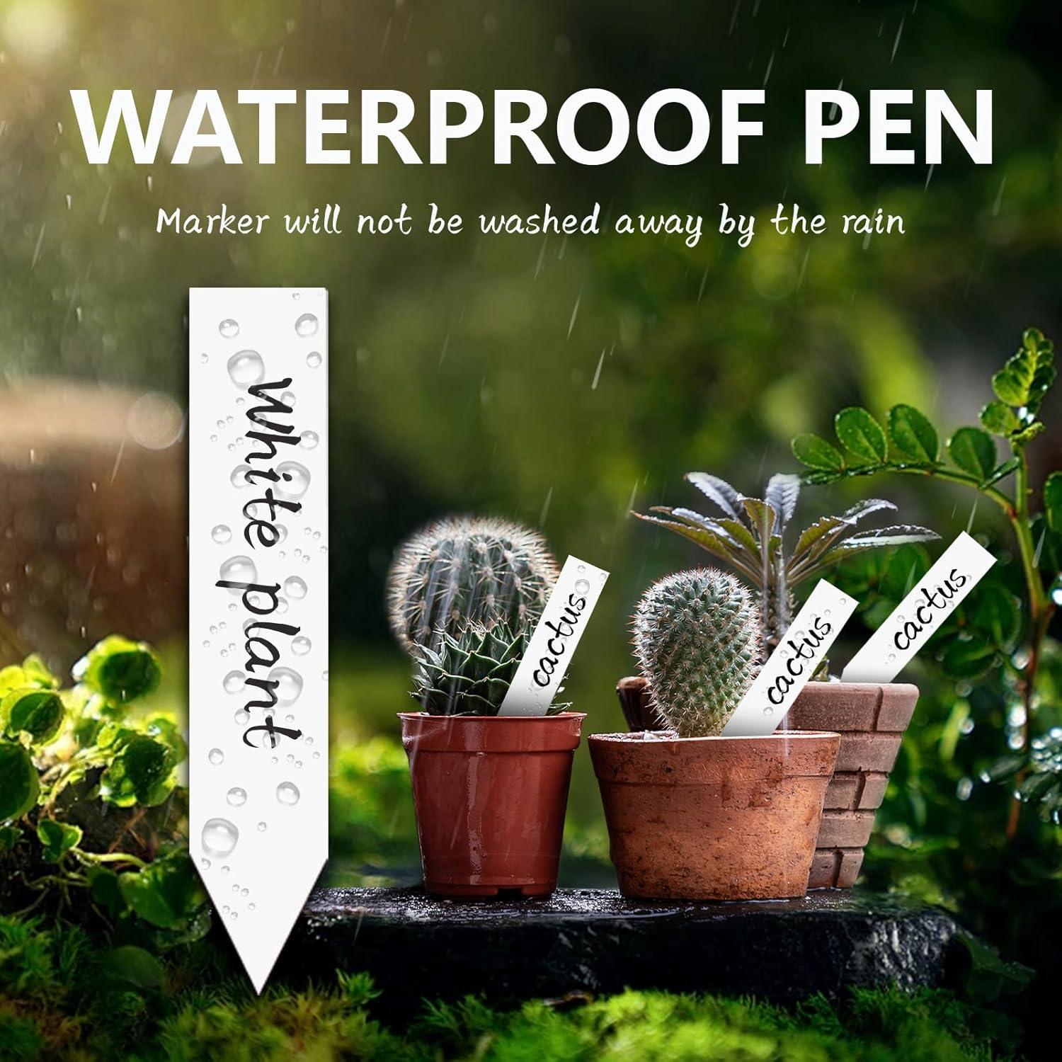 Etiquetas de Jardín Diteryy 360 Pcs Plástico Blanco con Bolígrafo