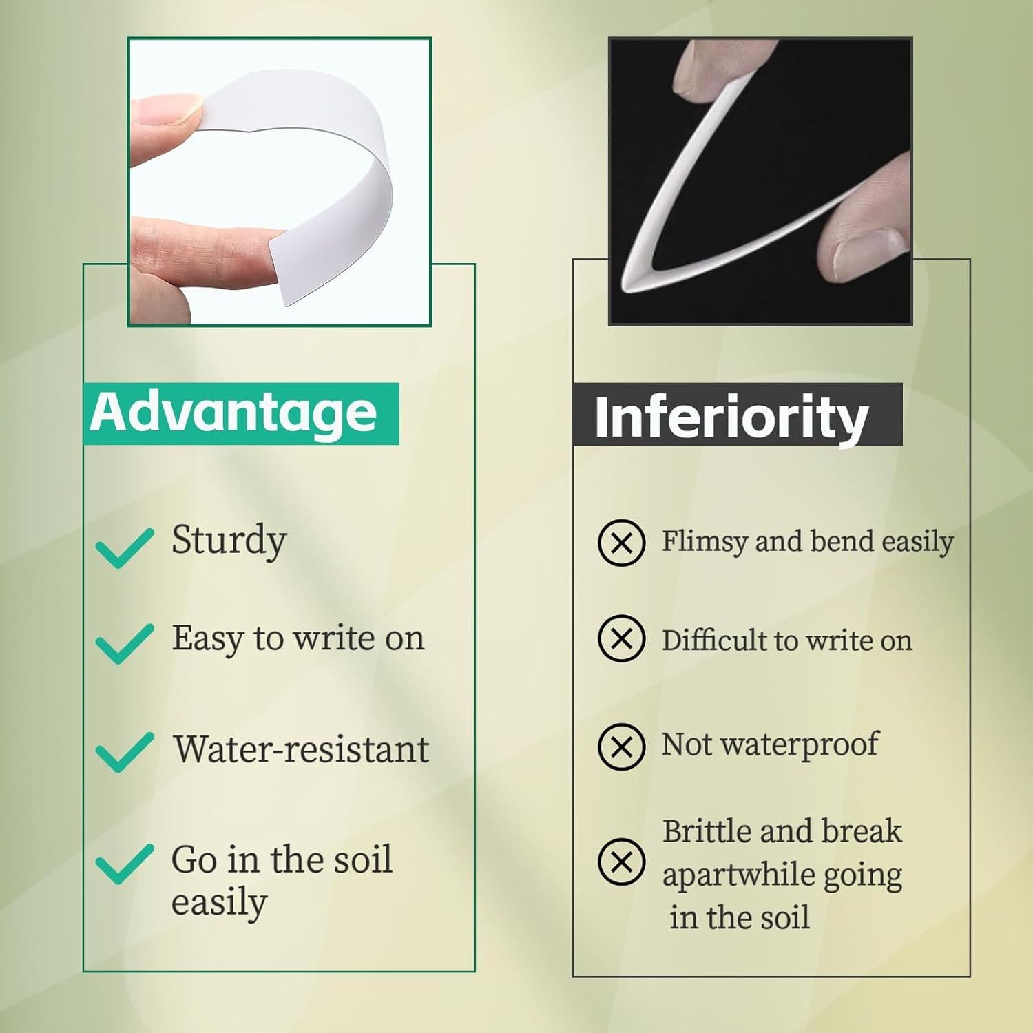 Etiquetas de Jardín Diteryy 360 Pcs Plástico Blanco con Bolígrafo