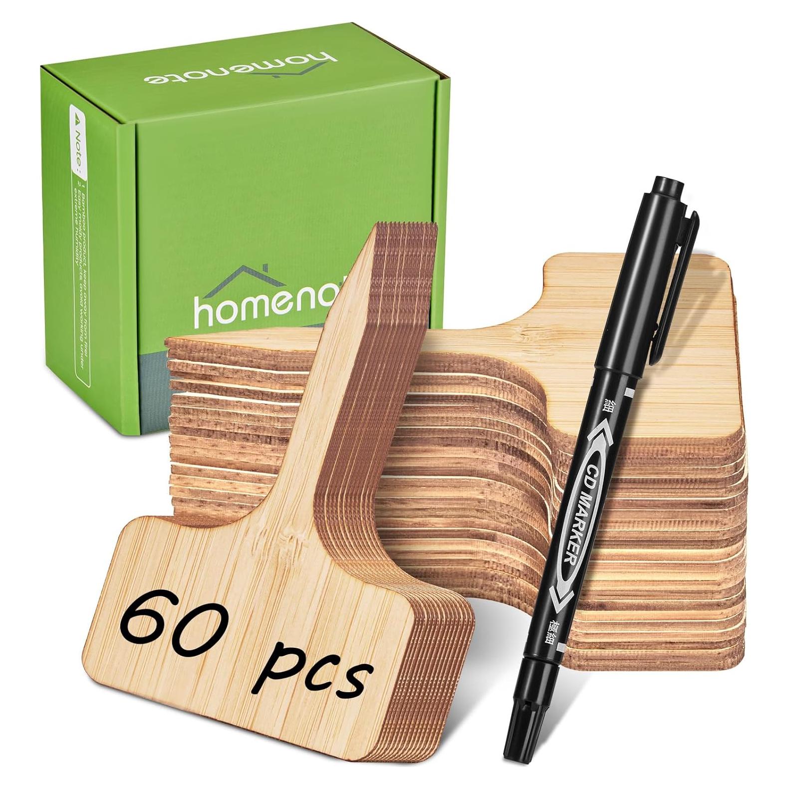 Etiquetas de Planta de Bambú Homenote 60 Pcs 6x10 cm