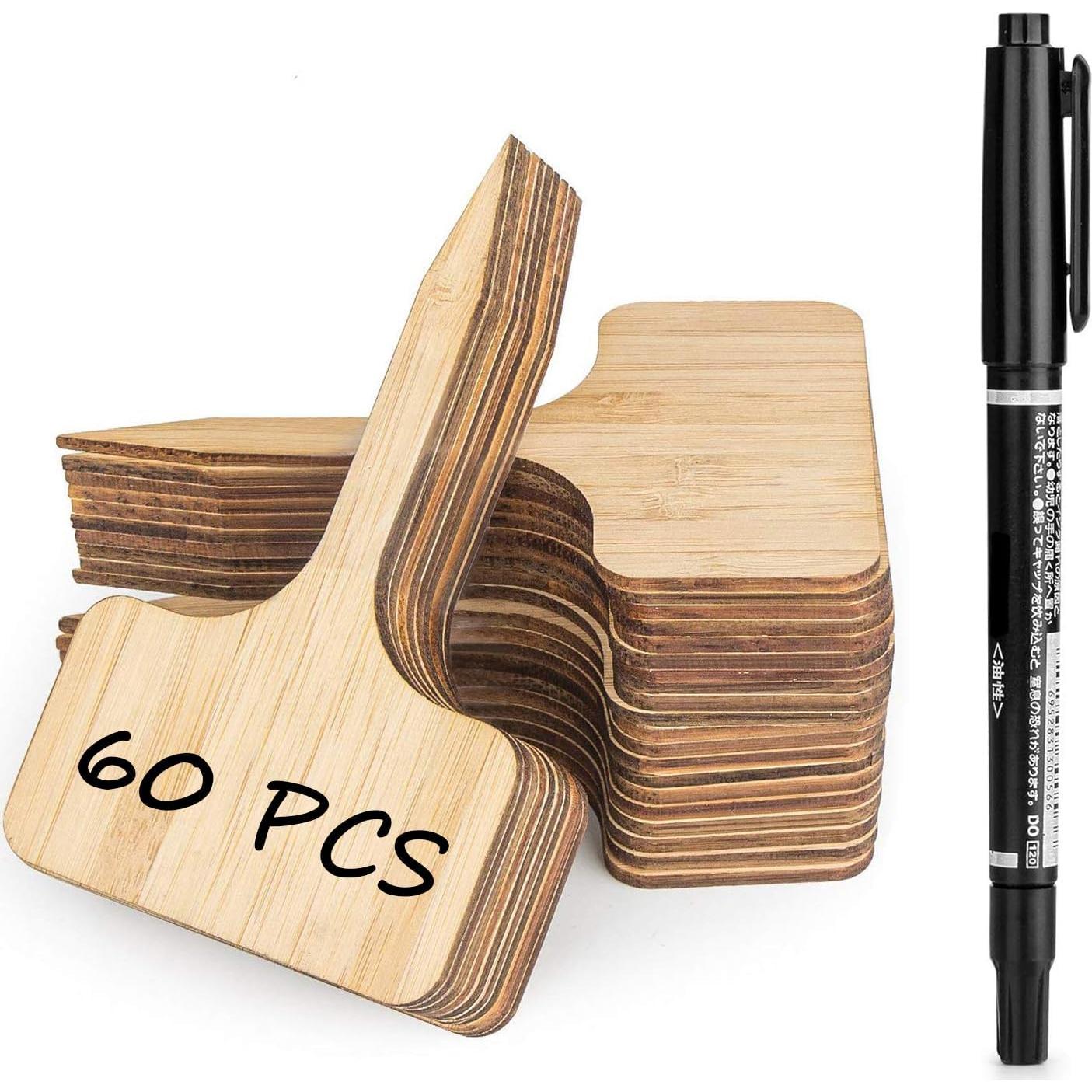 Etiquetas de Planta de Bambú Homenote 60 Pcs 6x10 cm