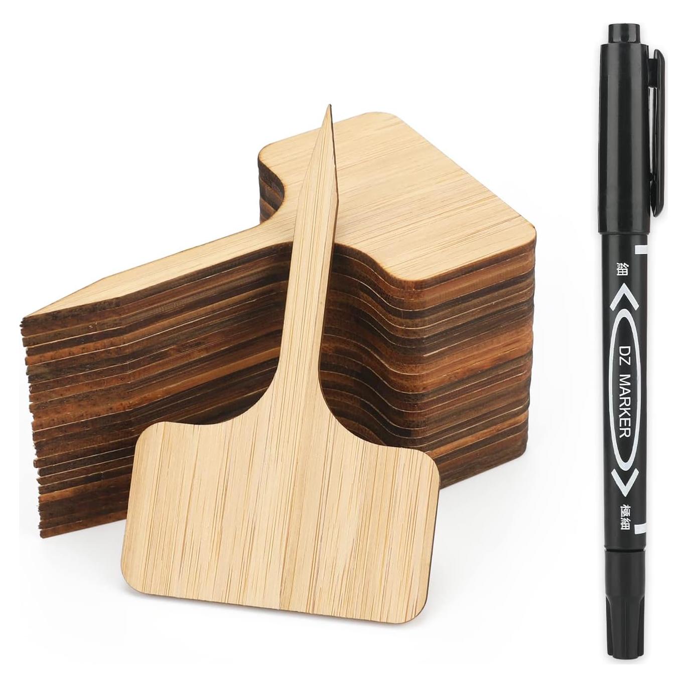 Marcadores de Jardín de Madera Tipo T Kinglake - 60 Pcs