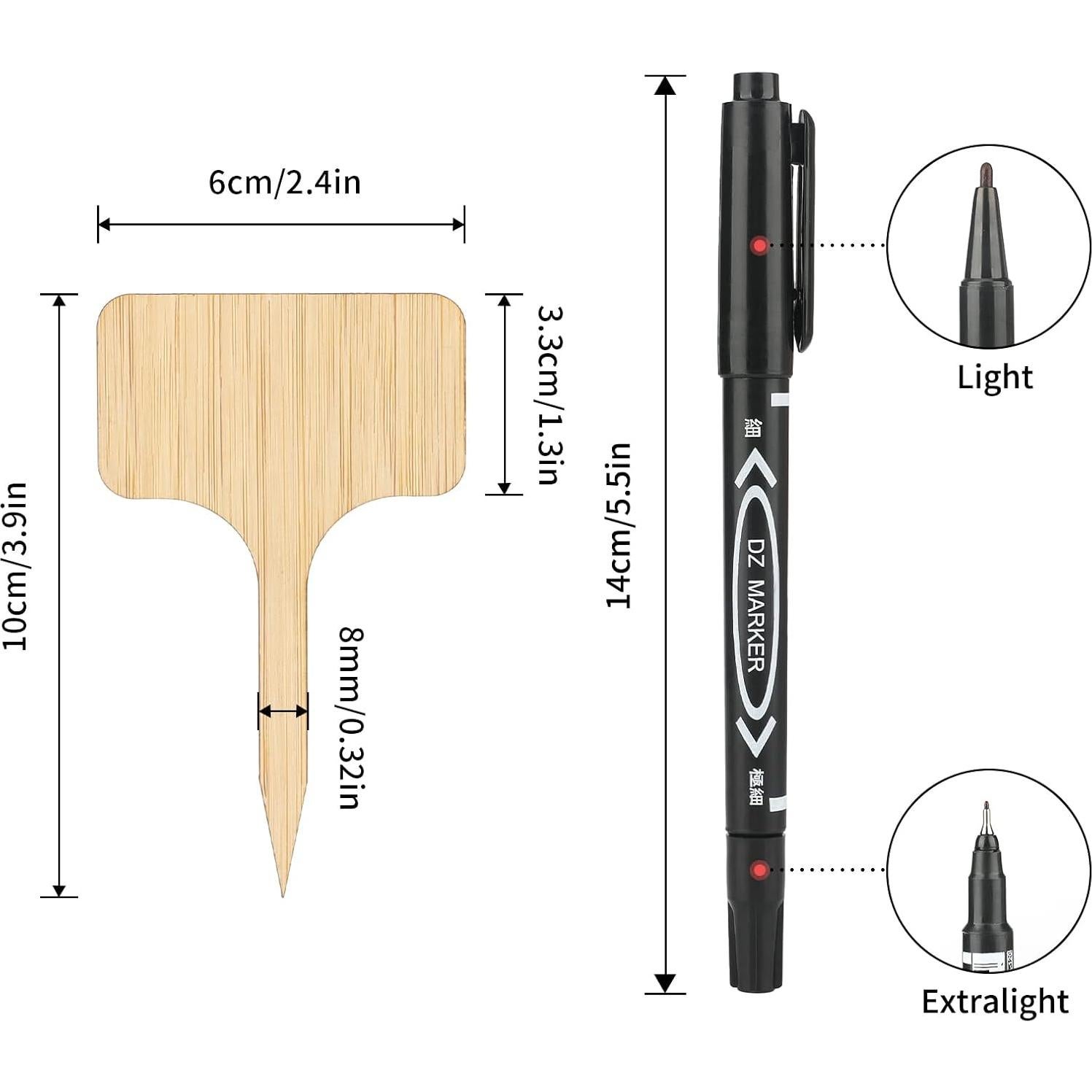 Marcadores de Jardín de Madera Tipo T Kinglake - 60 Pcs