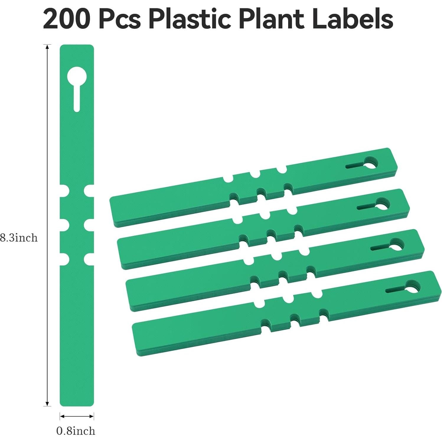 200 Etiquetas de Plantas AIQINHU PVC Verde 21 cm Impermeables