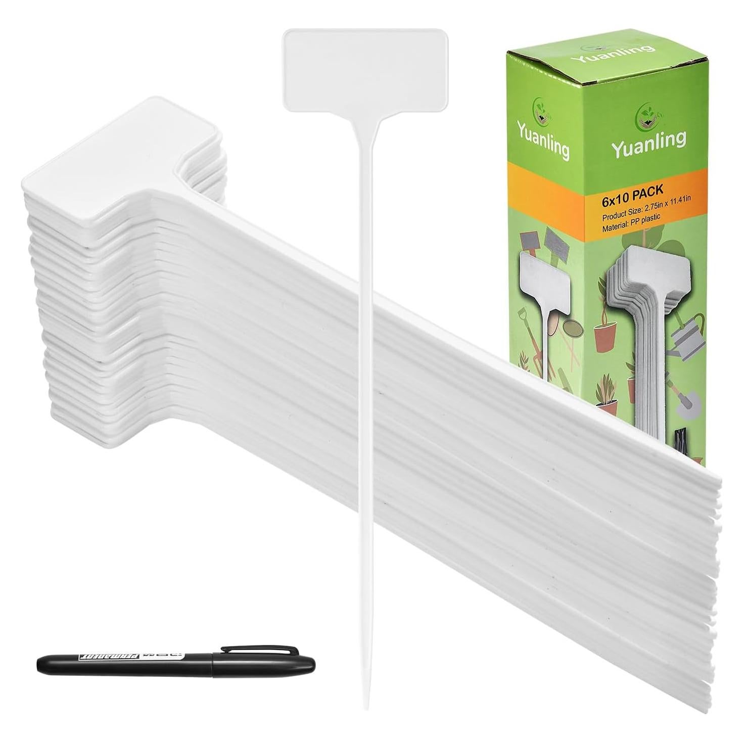 Etiquetas para Plantas Yuanling 60PCS T-Tipo 29cm Plástico
