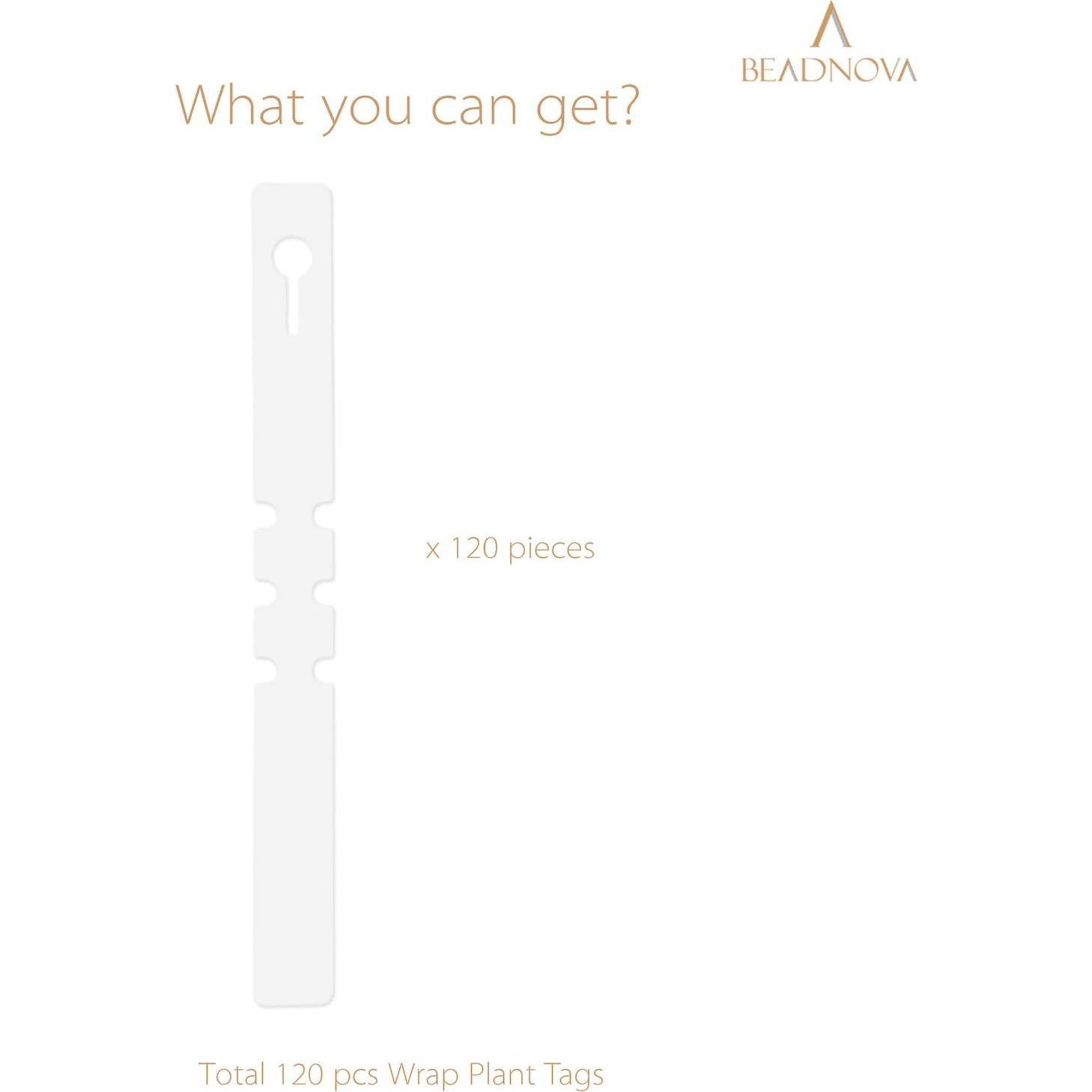 Etiquetas de Plantas BEADNOVA 120 Pcs Blancas 21x2 cm