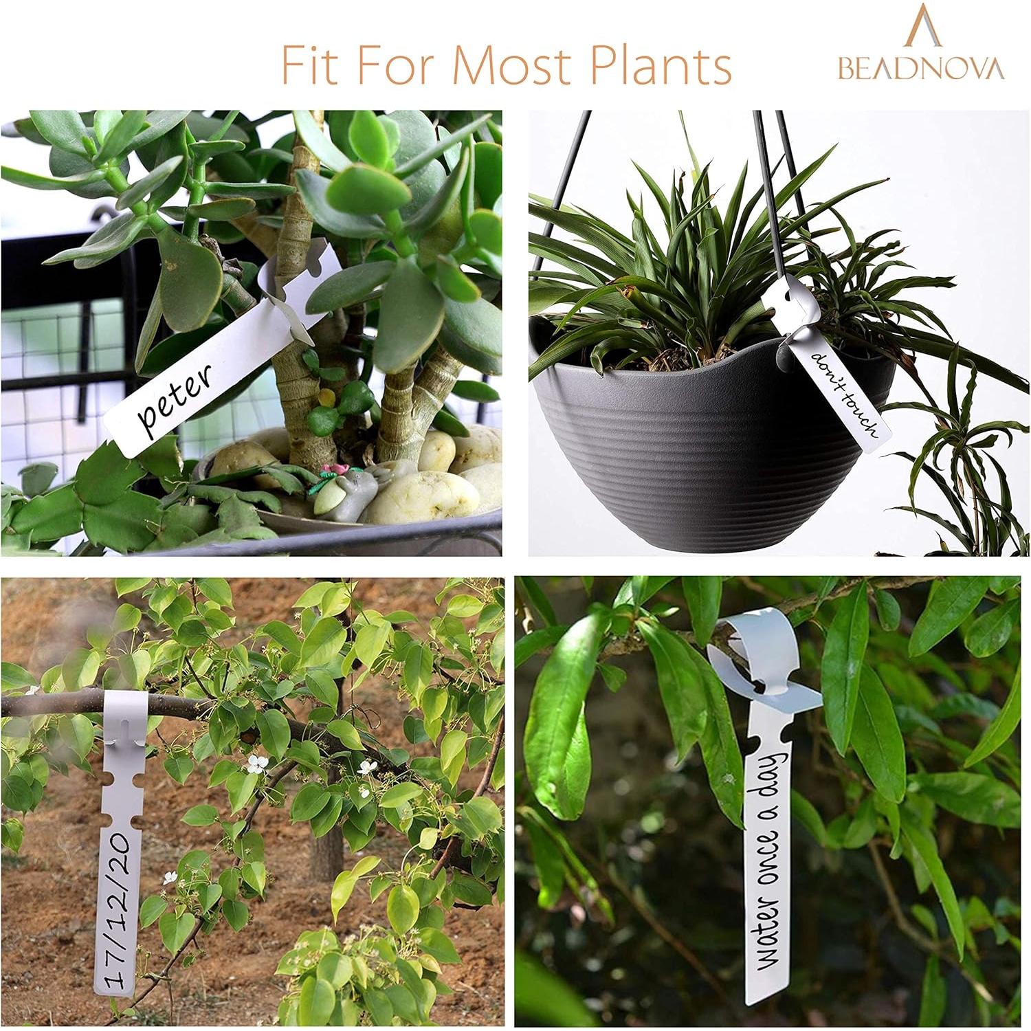 Etiquetas de Plantas BEADNOVA 120 Pcs Blancas 21x2 cm