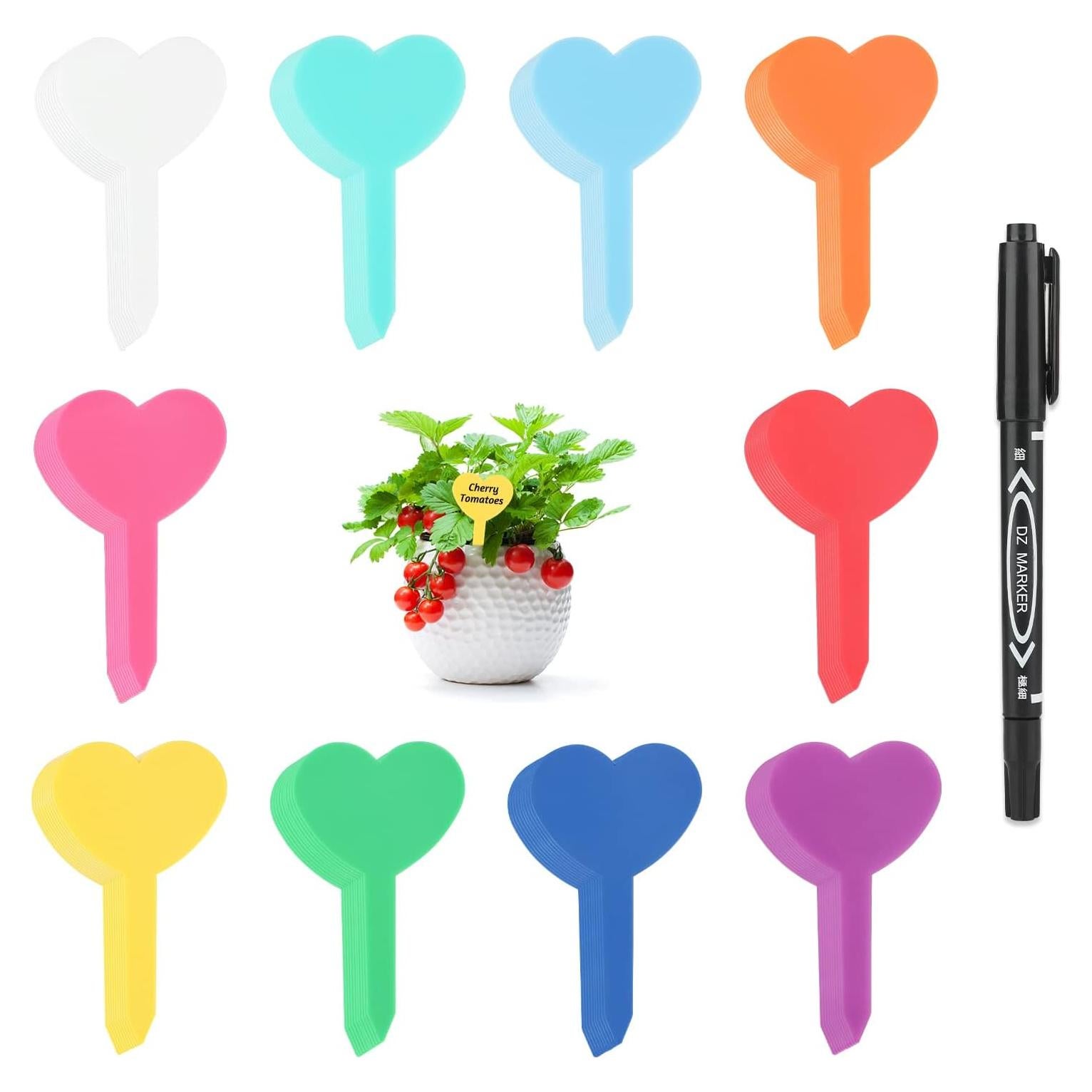 100 Etiquetas de Plástico para Plantas KINGLAKE Jardín con Bolígrafo