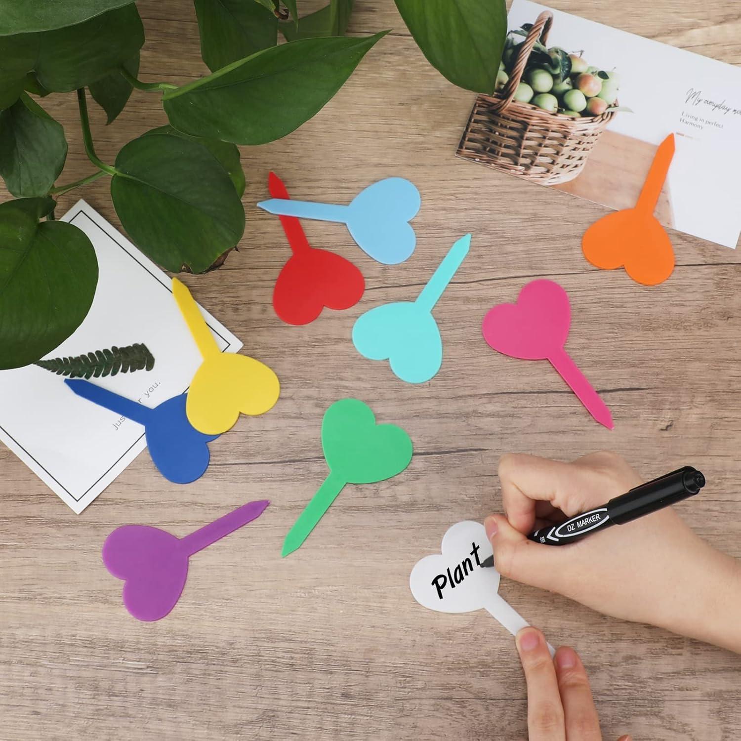 100 Etiquetas de Plástico para Plantas KINGLAKE Jardín con Bolígrafo