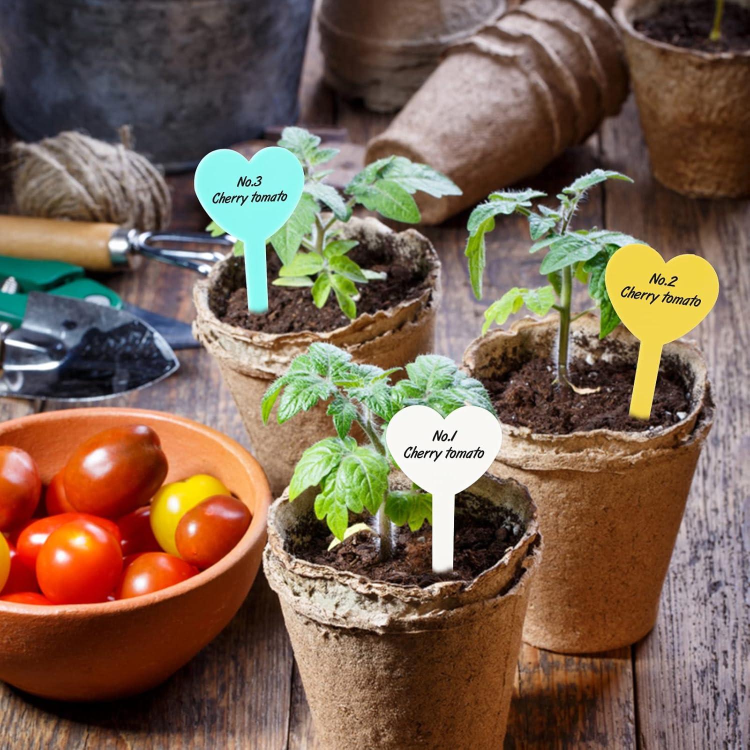 100 Etiquetas de Plástico para Plantas KINGLAKE Jardín con Bolígrafo