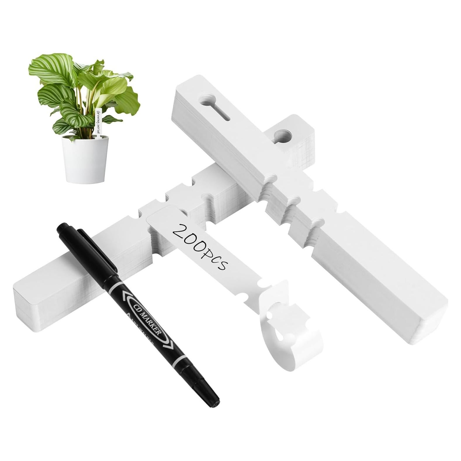 200 Etiquetas de Plástico para Plantas Chyaya con Bolígrafo