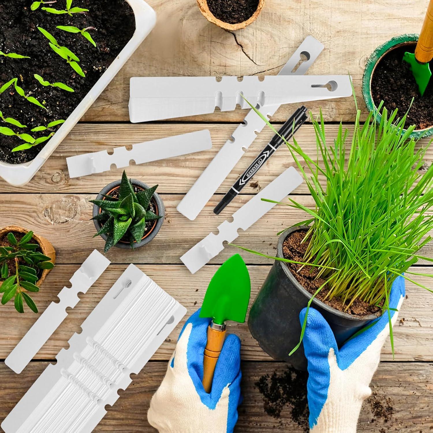 200 Etiquetas de Plástico para Plantas Chyaya con Bolígrafo