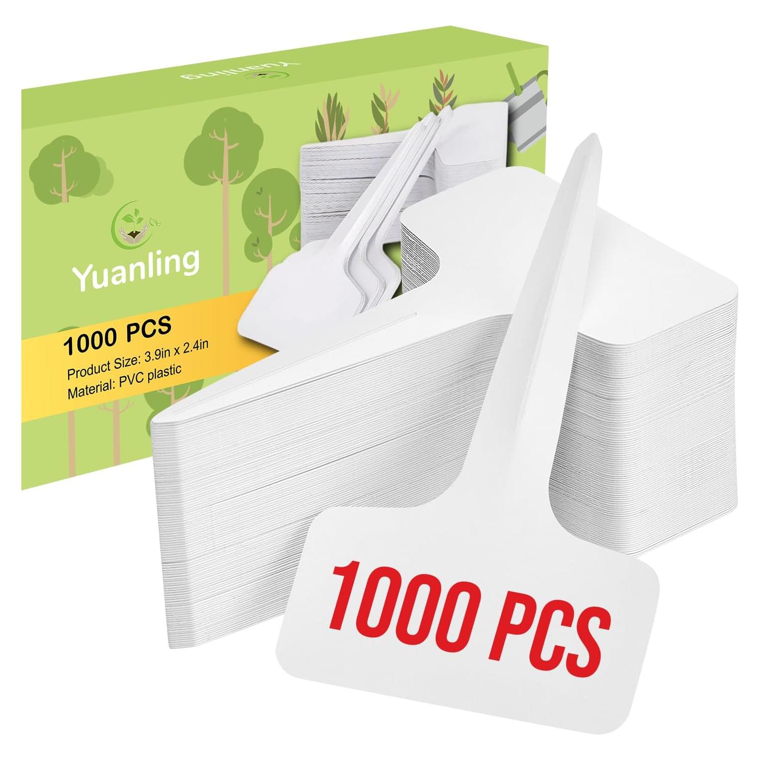 Etiquetas para Plantas 1000 Pcs Yuanling Plástico Blanco