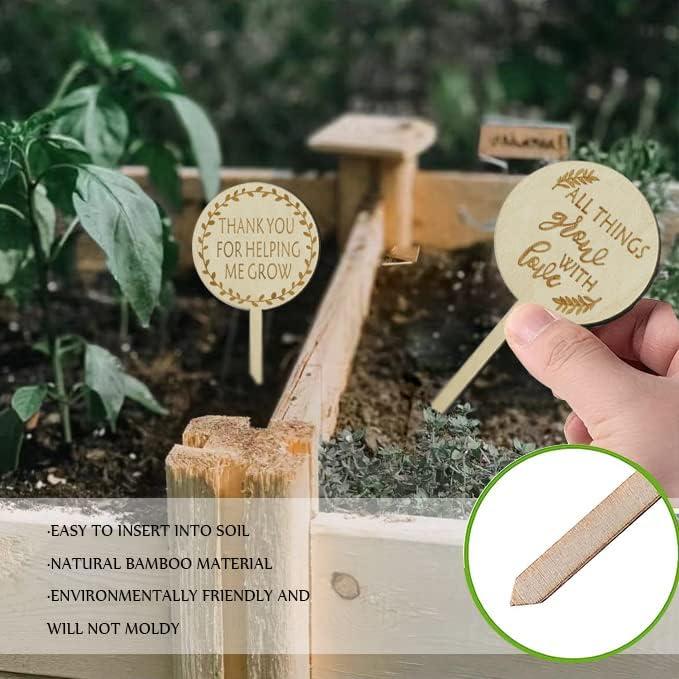 Etiquetas de Madera para Plantas L7HWDP - Paquete de 30