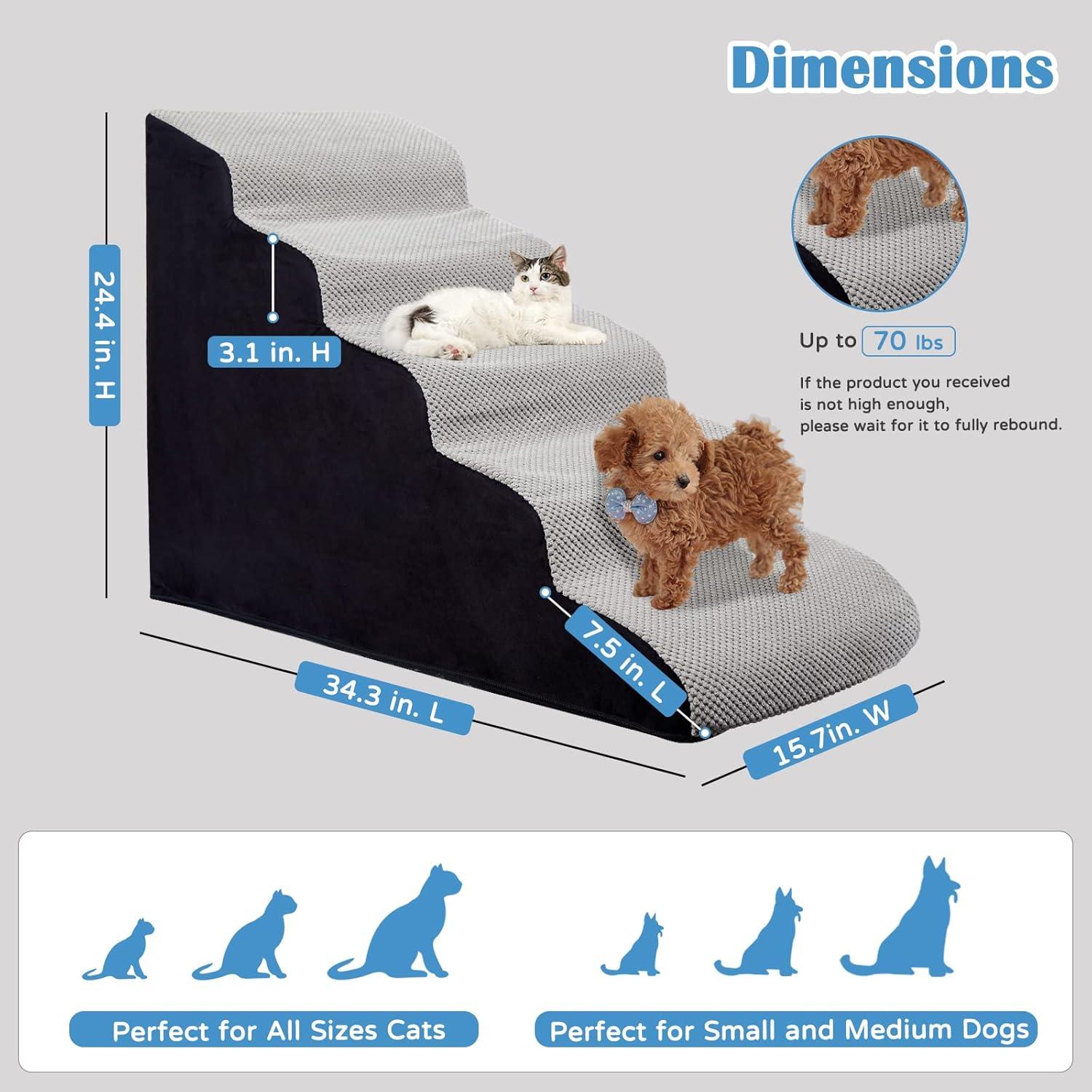 Escaleras para Perros LitaiL 5 Niveles 62 cm Antideslizantes