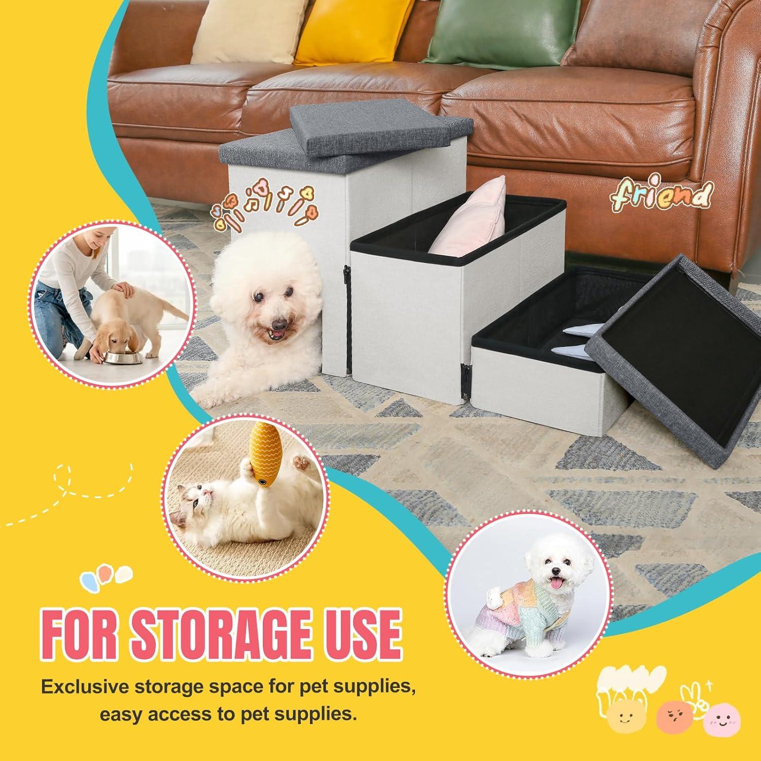 Escaleras Plegables para Perros y Gatos HOMELYSIAN 3 Escalones