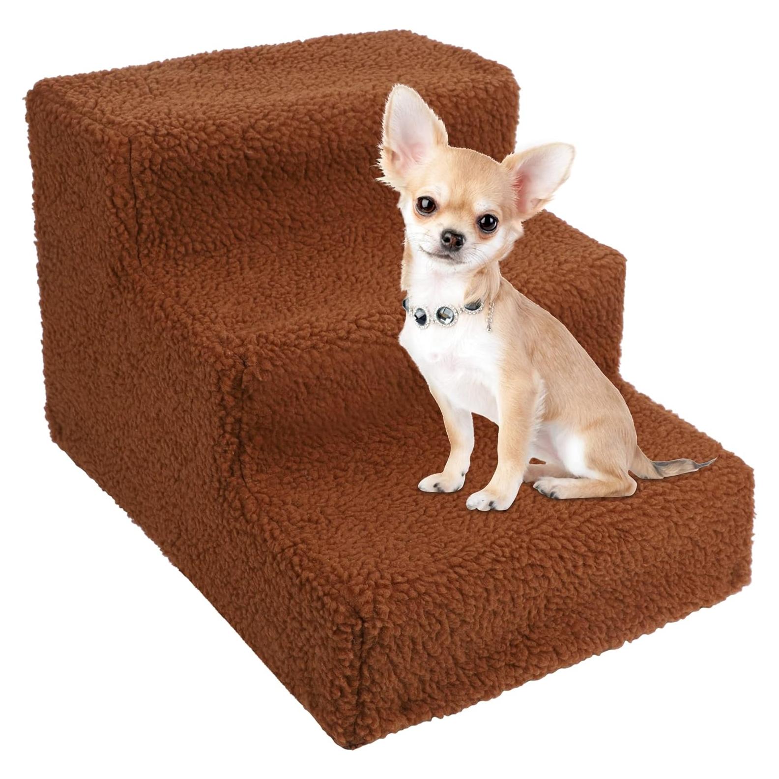 Escalera Antideslizante para Mascotas yofit 3 Pasos Plegable 22.68 kg