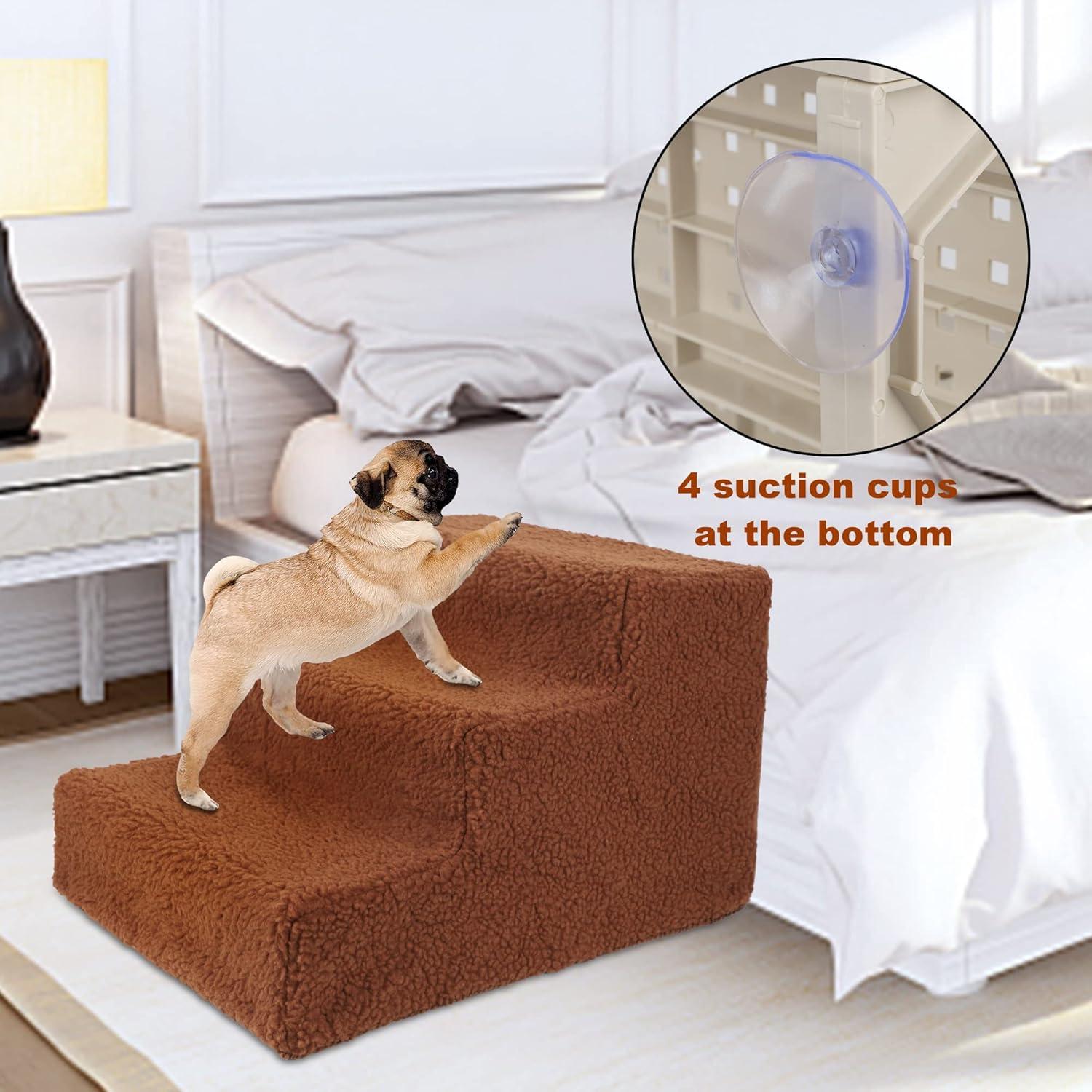 Escalera Antideslizante para Mascotas yofit 3 Pasos Plegable 22.68 kg