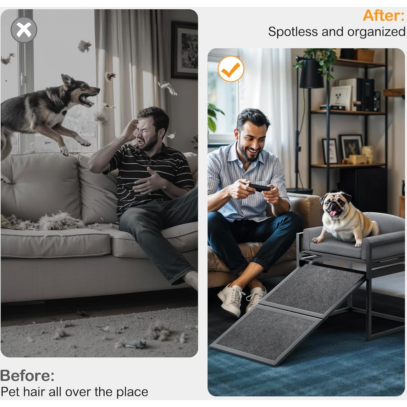 Escalera para Mascotas Clioran Gris 48x31 cm Antideslizante