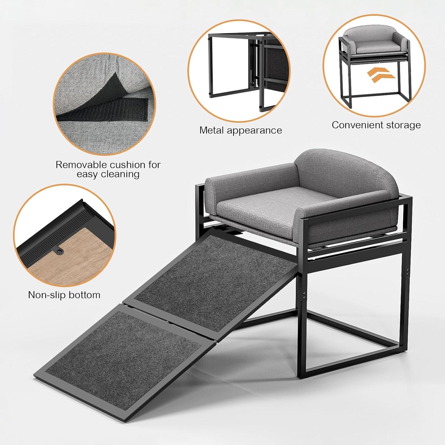 Escalera para Mascotas Clioran Gris 48x31 cm Antideslizante