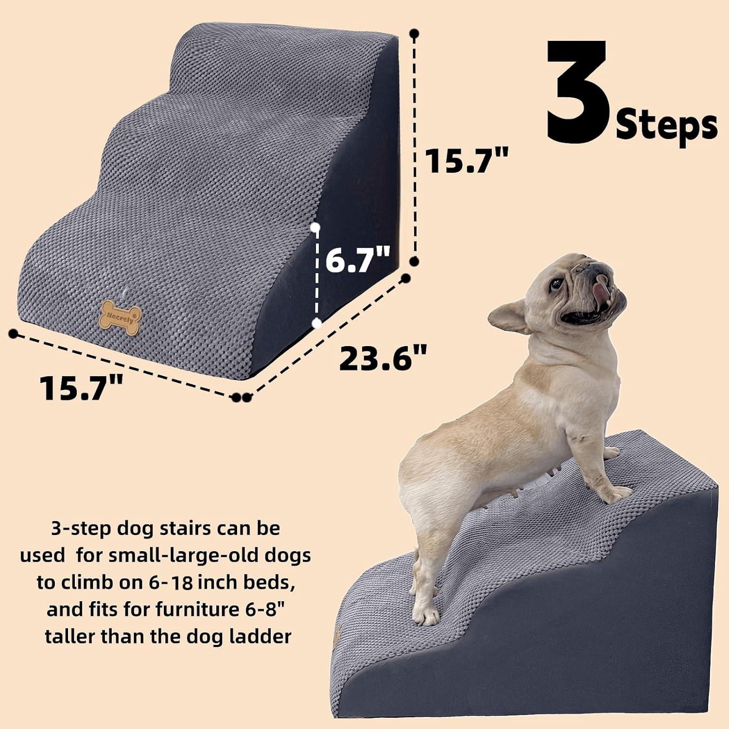 Escaleras para perros Necrely 3 pasos antideslizantes 60x40 cm