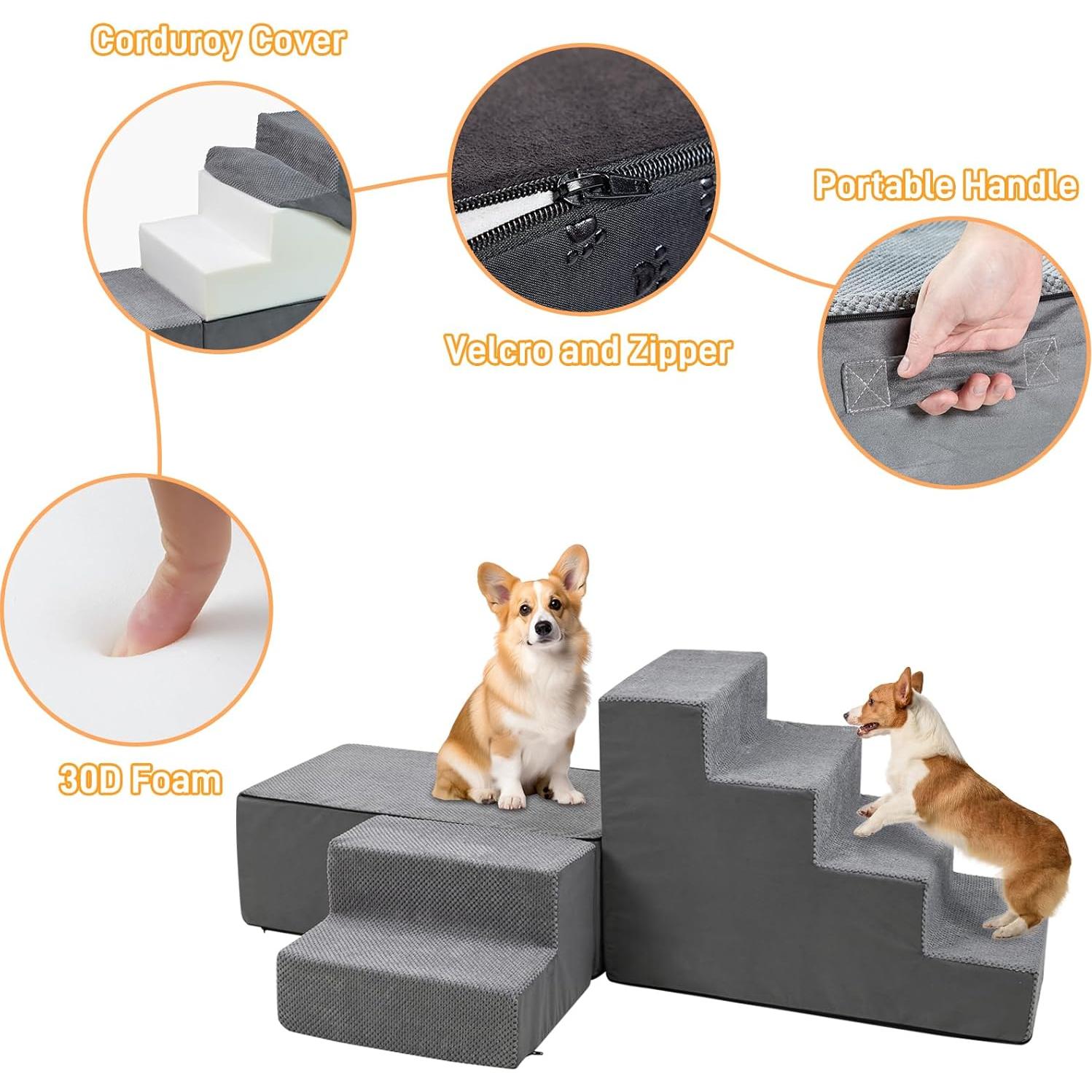 Escaleras para Perros LitaiL 6 Pasos 76 cm Antideslizante
