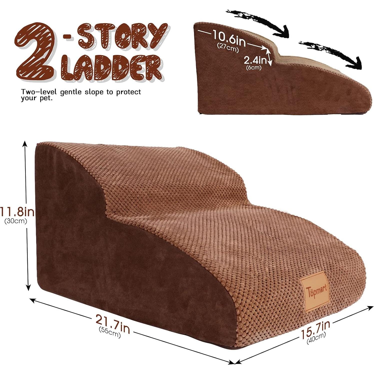 Escaleras para Perros Topmart de Espuma 2 Niveles 30 cm Antideslizantes