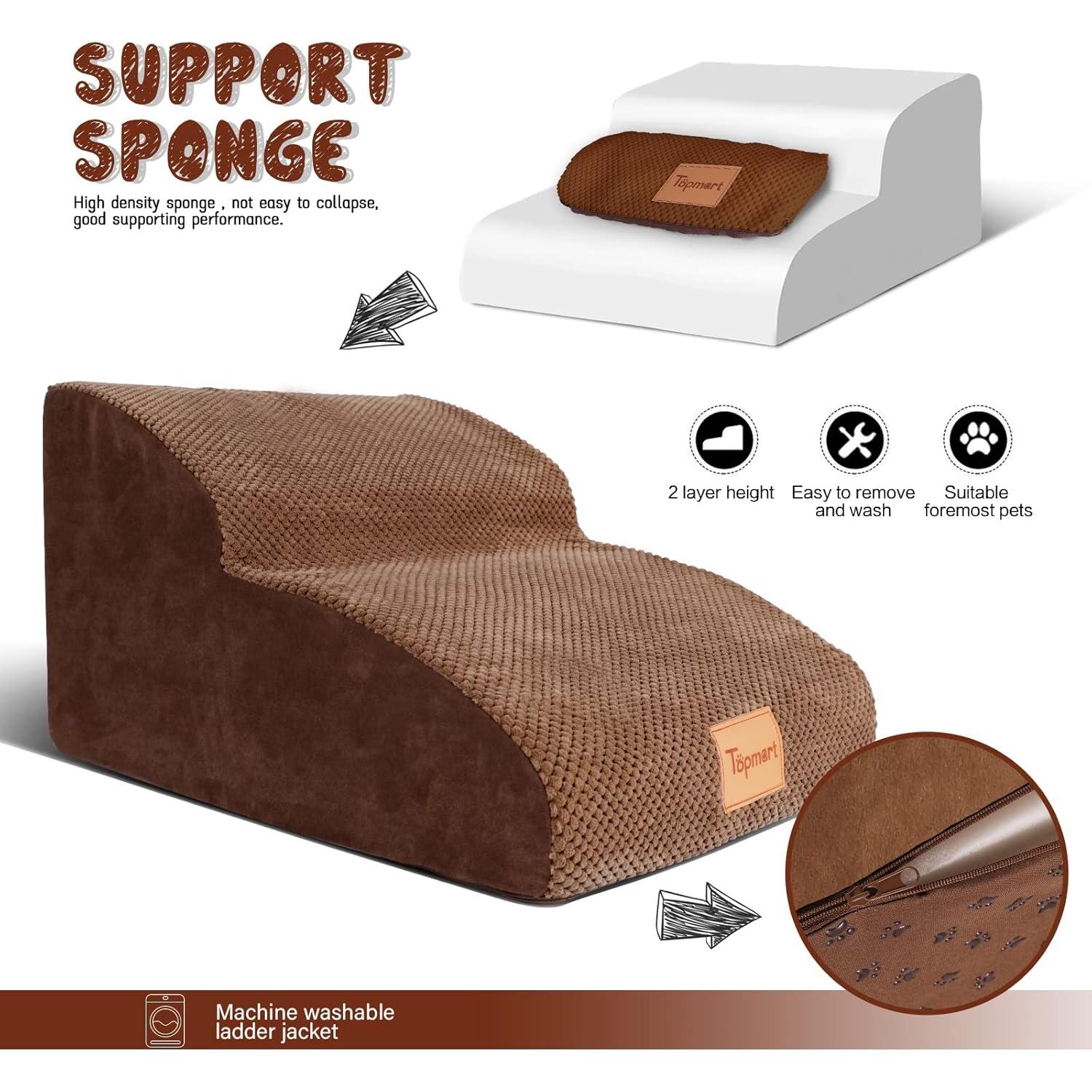 Escaleras para Perros Topmart de Espuma 2 Niveles 30 cm Antideslizantes