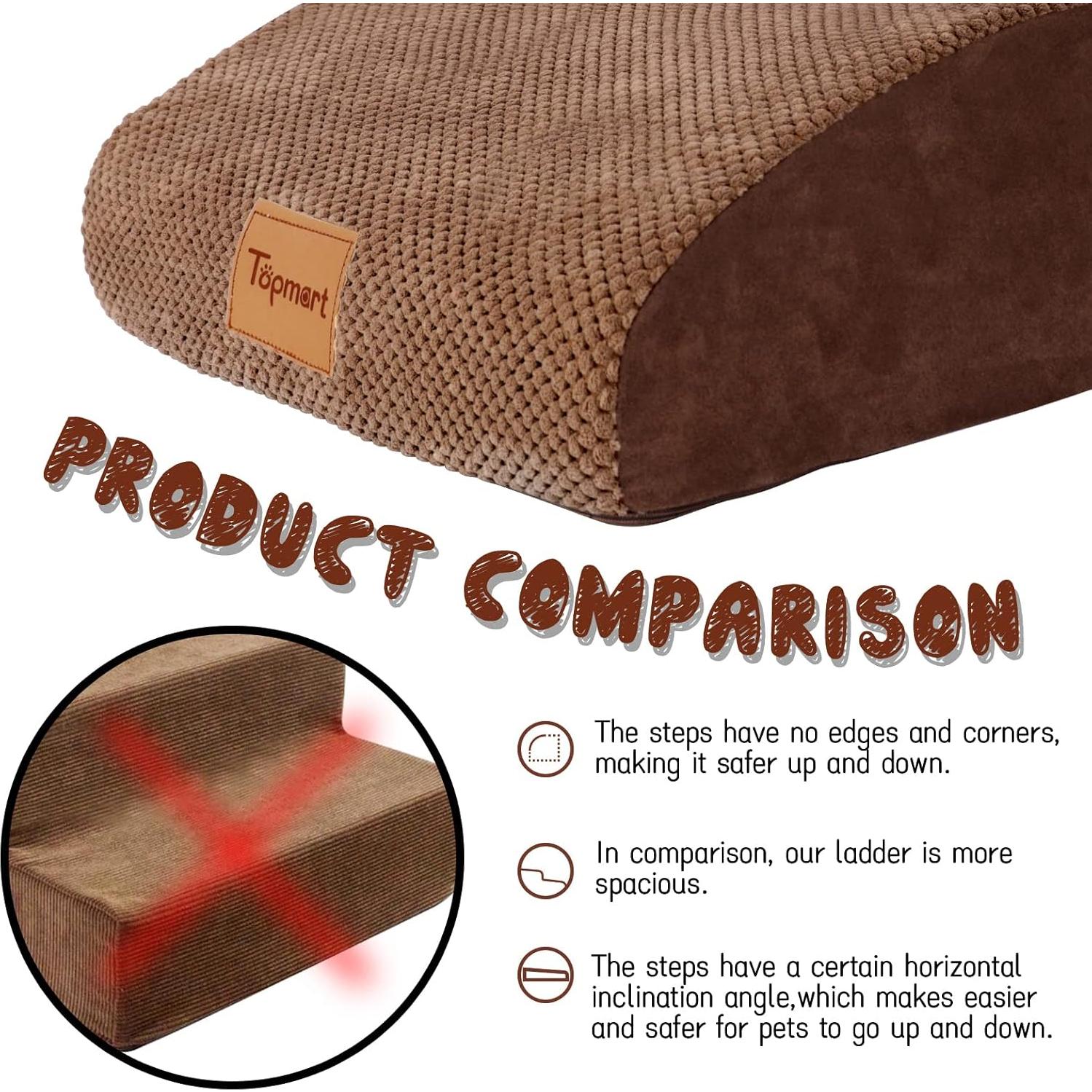 Escaleras para Perros Topmart de Espuma 2 Niveles 30 cm Antideslizantes