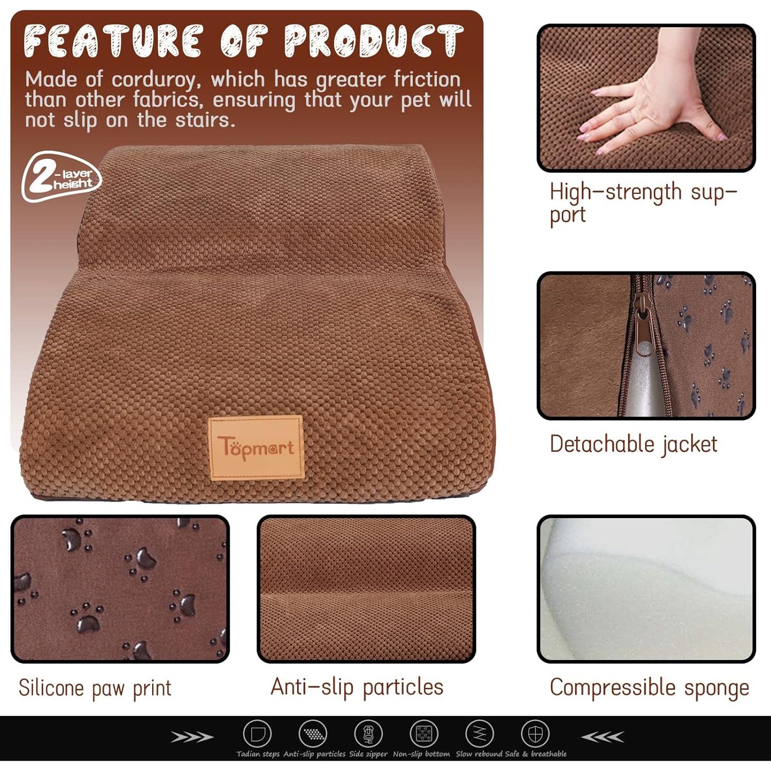 Escaleras para Perros Topmart de Espuma 2 Niveles 30 cm Antideslizantes