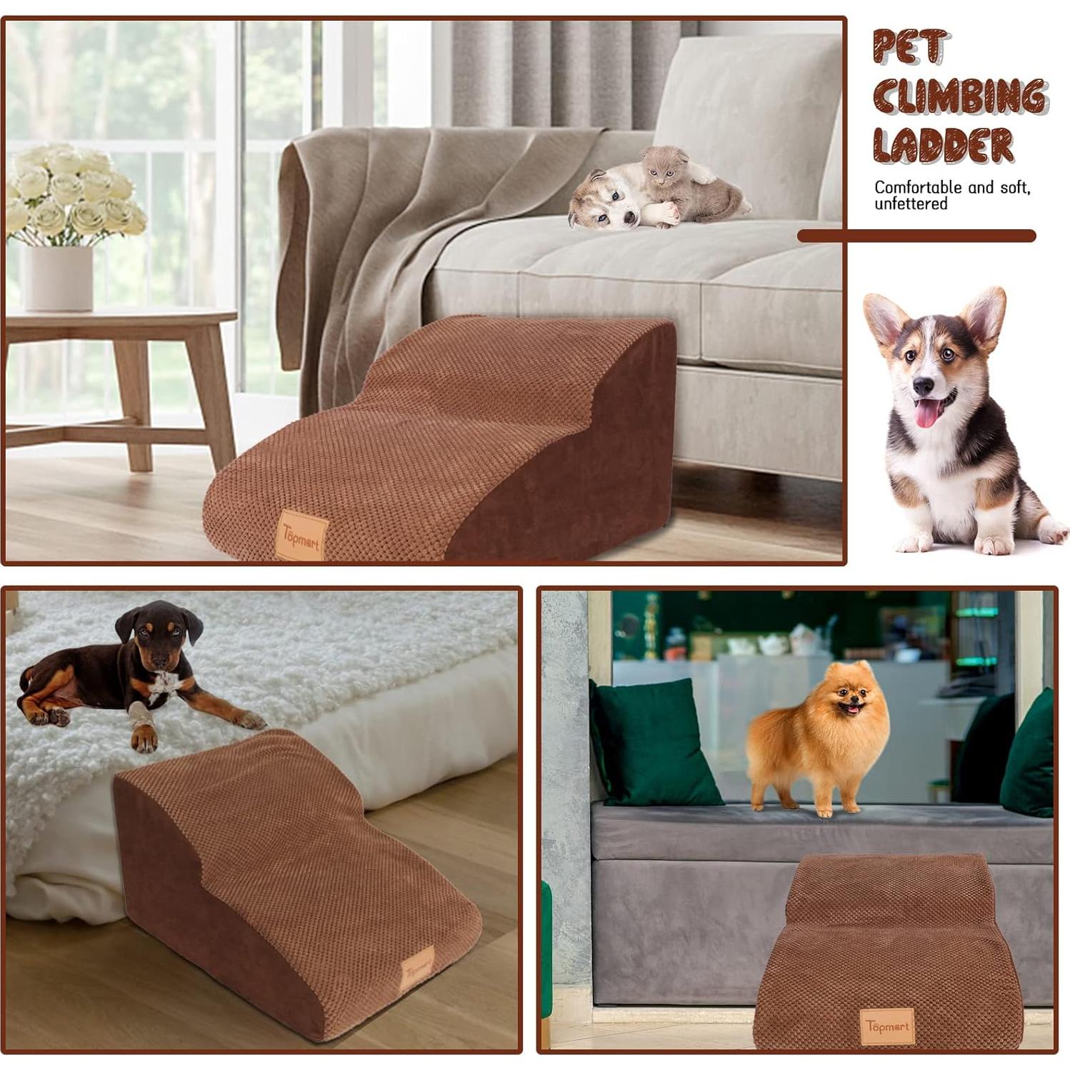 Escaleras para Perros Topmart de Espuma 2 Niveles 30 cm Antideslizantes