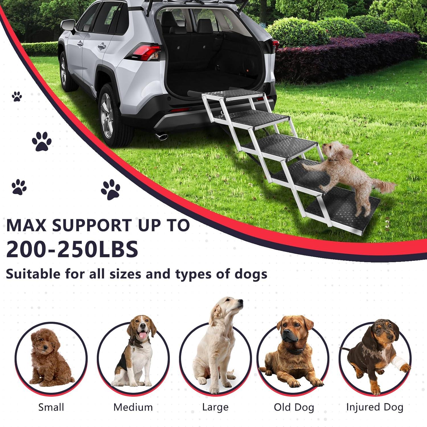Escalera Plegable para Perros PENSUN Antideslizante 113.4kg