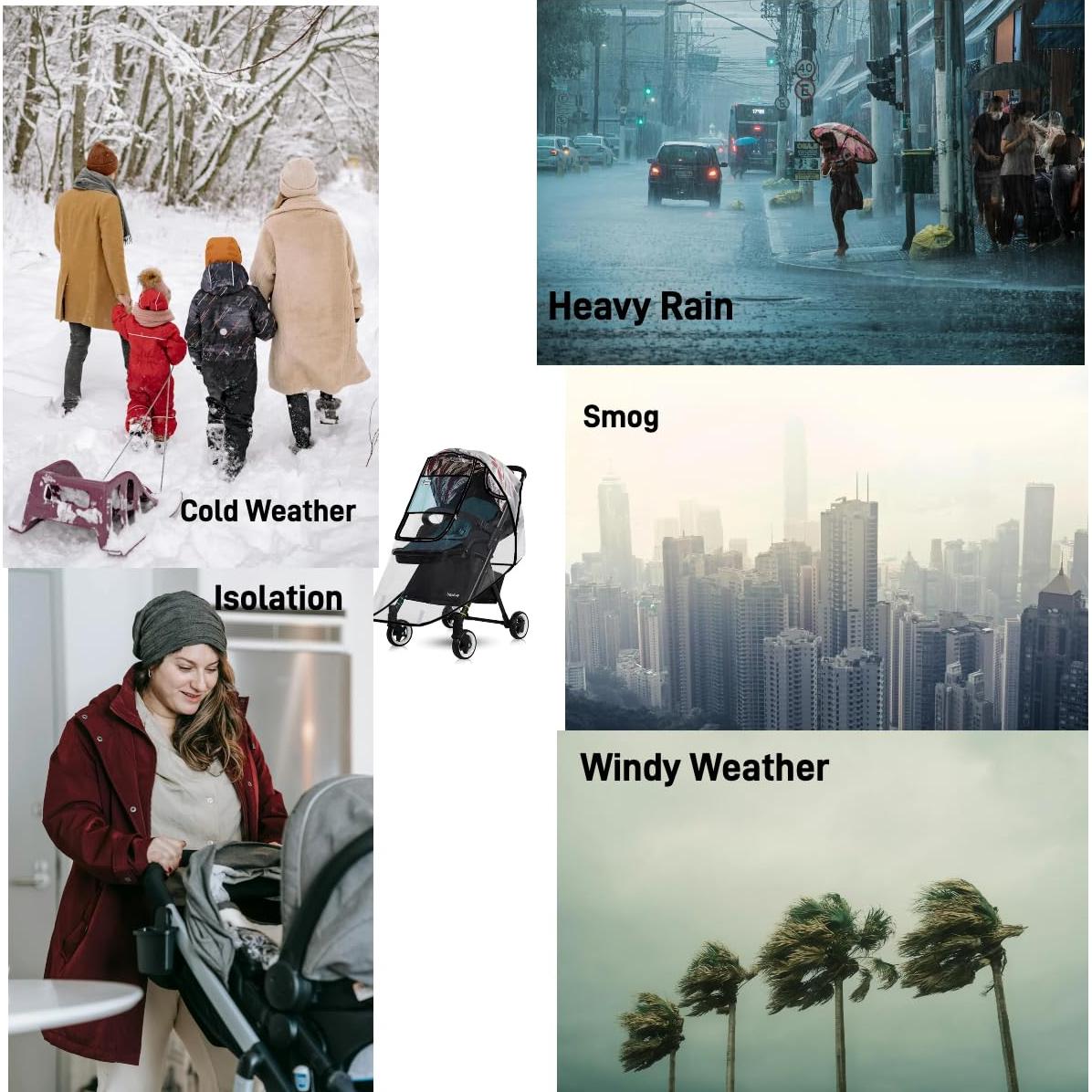 Cubierta de Lluvia para Cochecito Berocia Impermeable 56x99cm