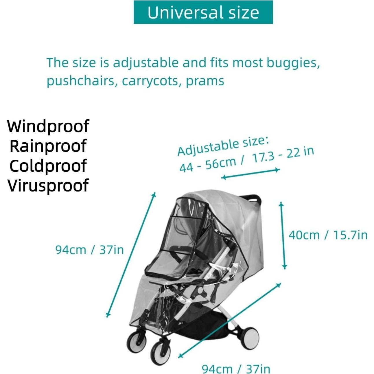 Cubierta de Lluvia para Cochecito Berocia Impermeable 56x99cm