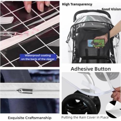 Cubierta de Lluvia Universal para Cochecito de Bebé - Transparente