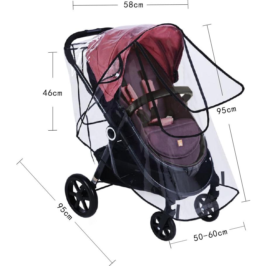 Cubierta de Lluvia Universal para Cochecito de Bebé - Transparente