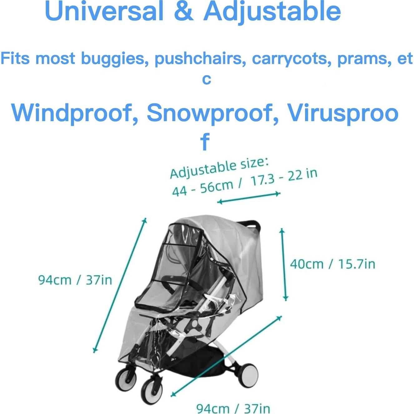 Cubierta de Lluvia Universal para Cochecito de Bebé EVA 56x99cm