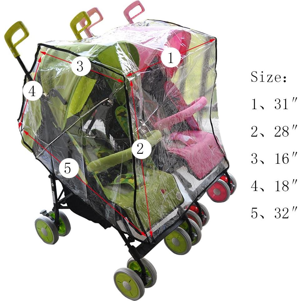 Capa de Lluvia Universal Aligle para Cochecito Doble 78.74x40.64cm