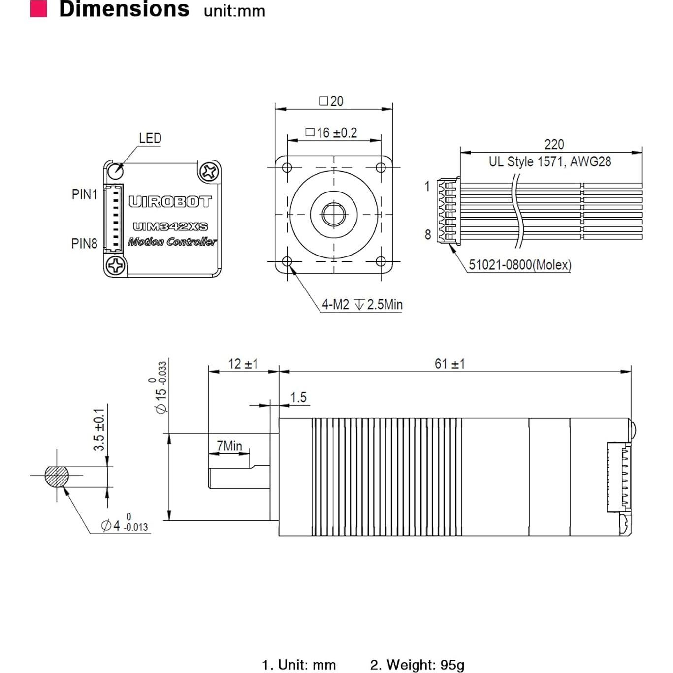 Motor Paso a Paso NEMA 8 UIROBOT con Encoder Absoluto 3000RPM