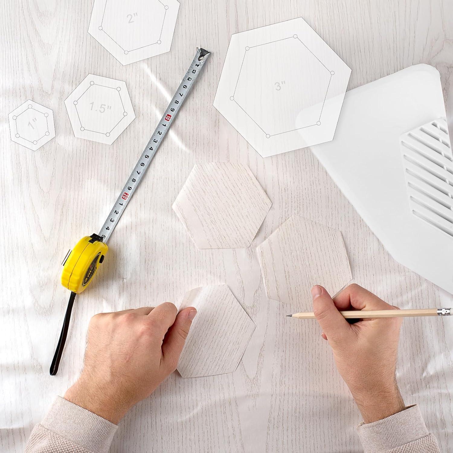 Juego de Plantillas de Acolchado Hexagonales Cobee 6 Tamaños