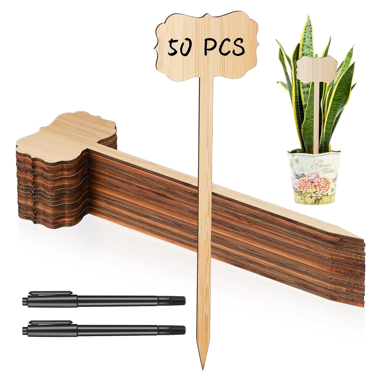 50 Etiquetas de Planta de Bambú Jingmore 20.32 cm Impermeables