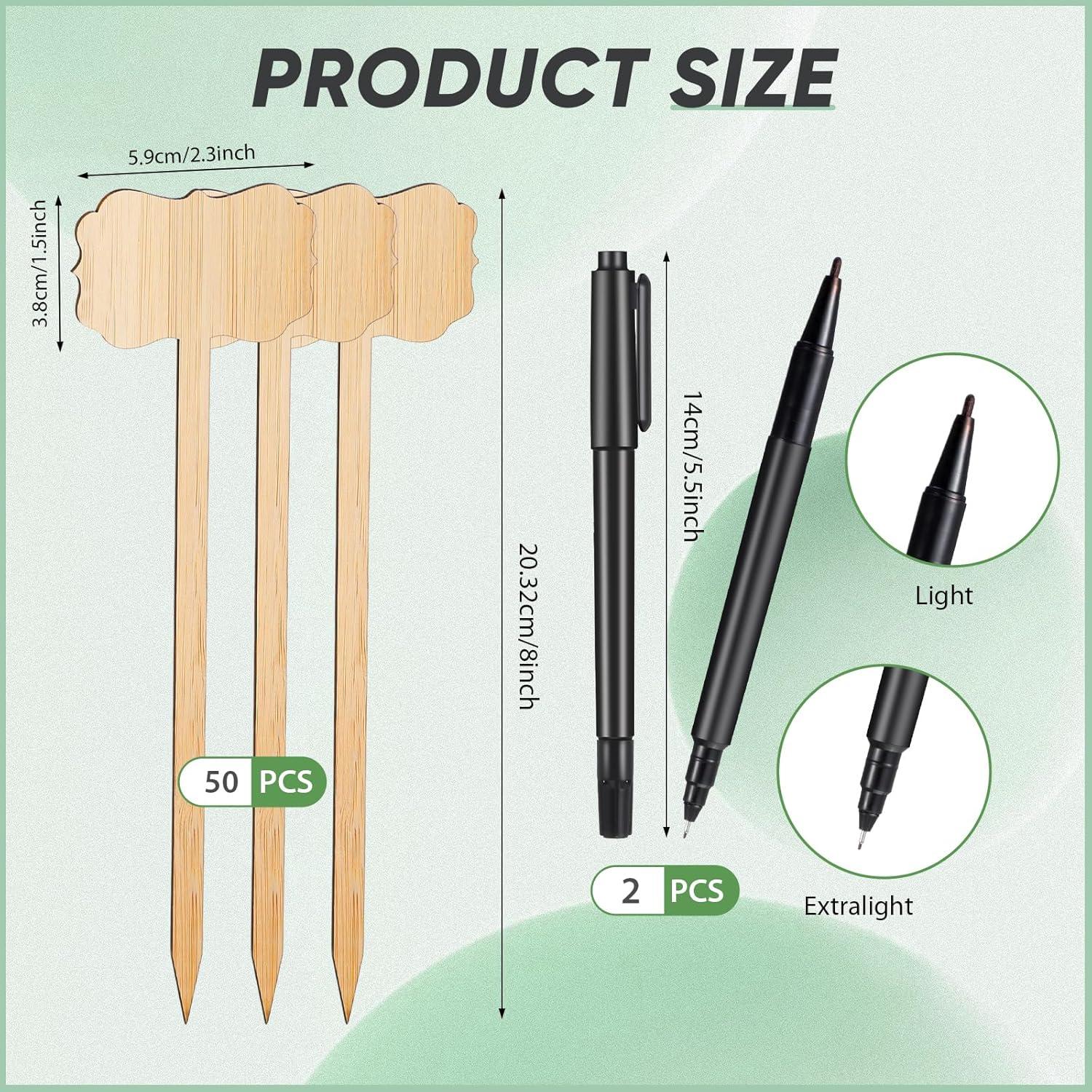 50 Etiquetas de Planta de Bambú Jingmore 20.32 cm Impermeables