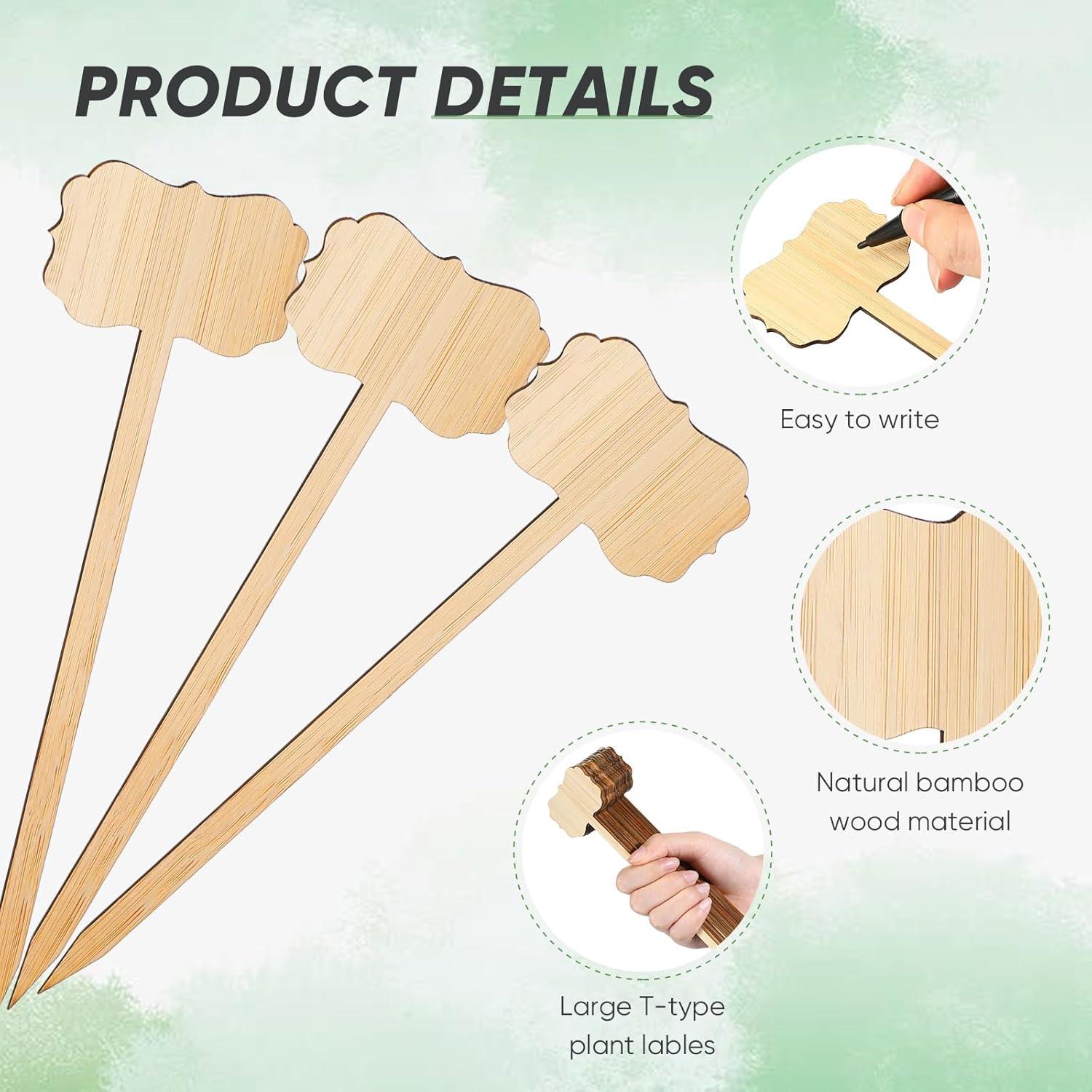 50 Etiquetas de Planta de Bambú Jingmore 20.32 cm Impermeables