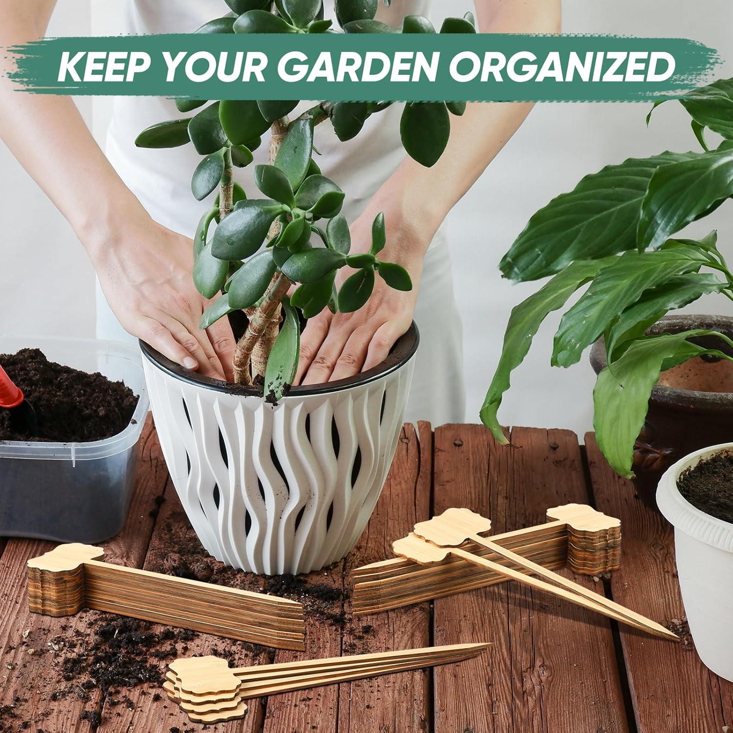 50 Etiquetas de Planta de Bambú Jingmore 20.32 cm Impermeables