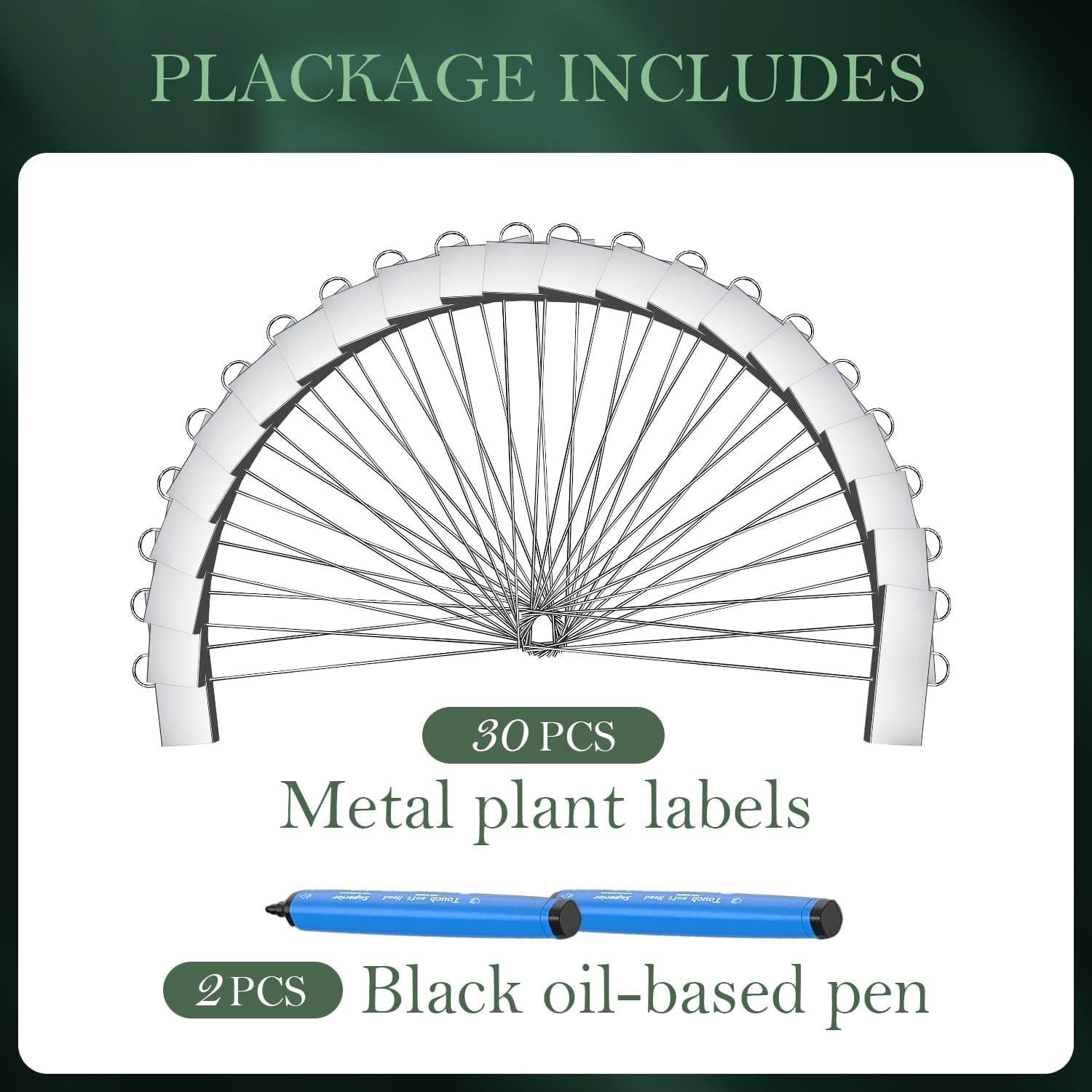 Paquete de 30 Etiquetas de Metal Cureder para Jardín