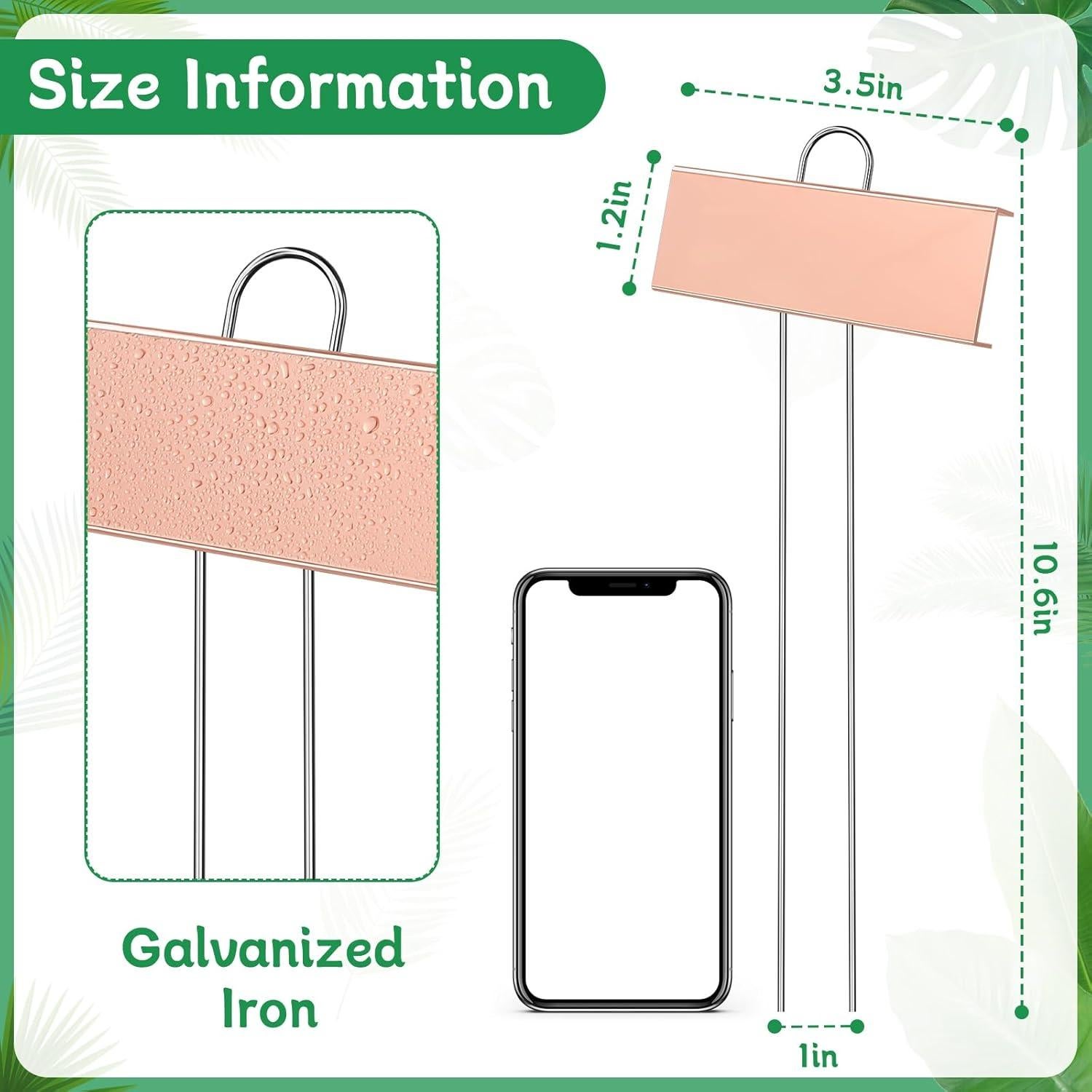Etiquetas de Jardín WSICSE 50 Piezas Metal Impermeables 26.92 cm