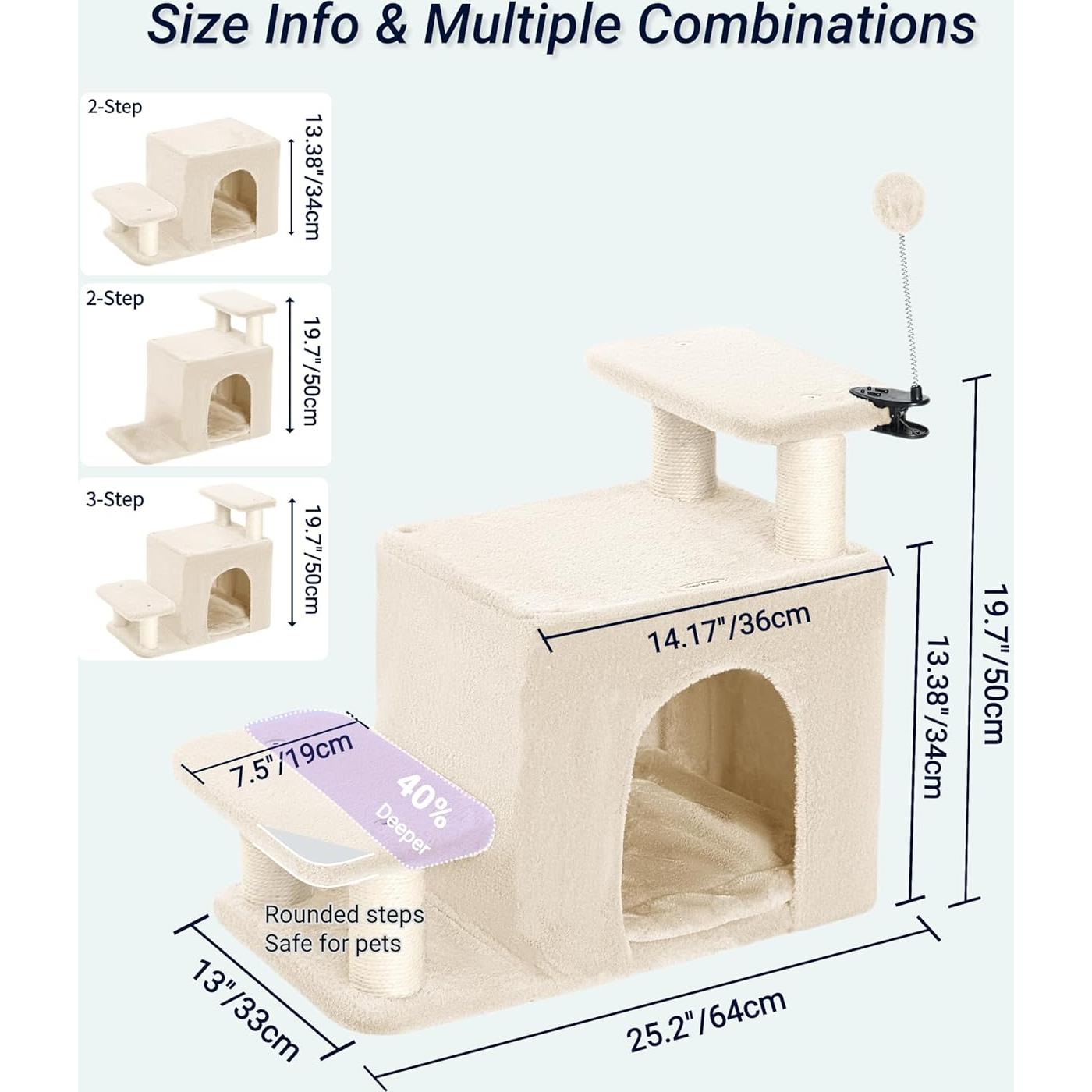 Escalera para Mascotas Happi N Pets 3 en 1 Beige 33x64cm