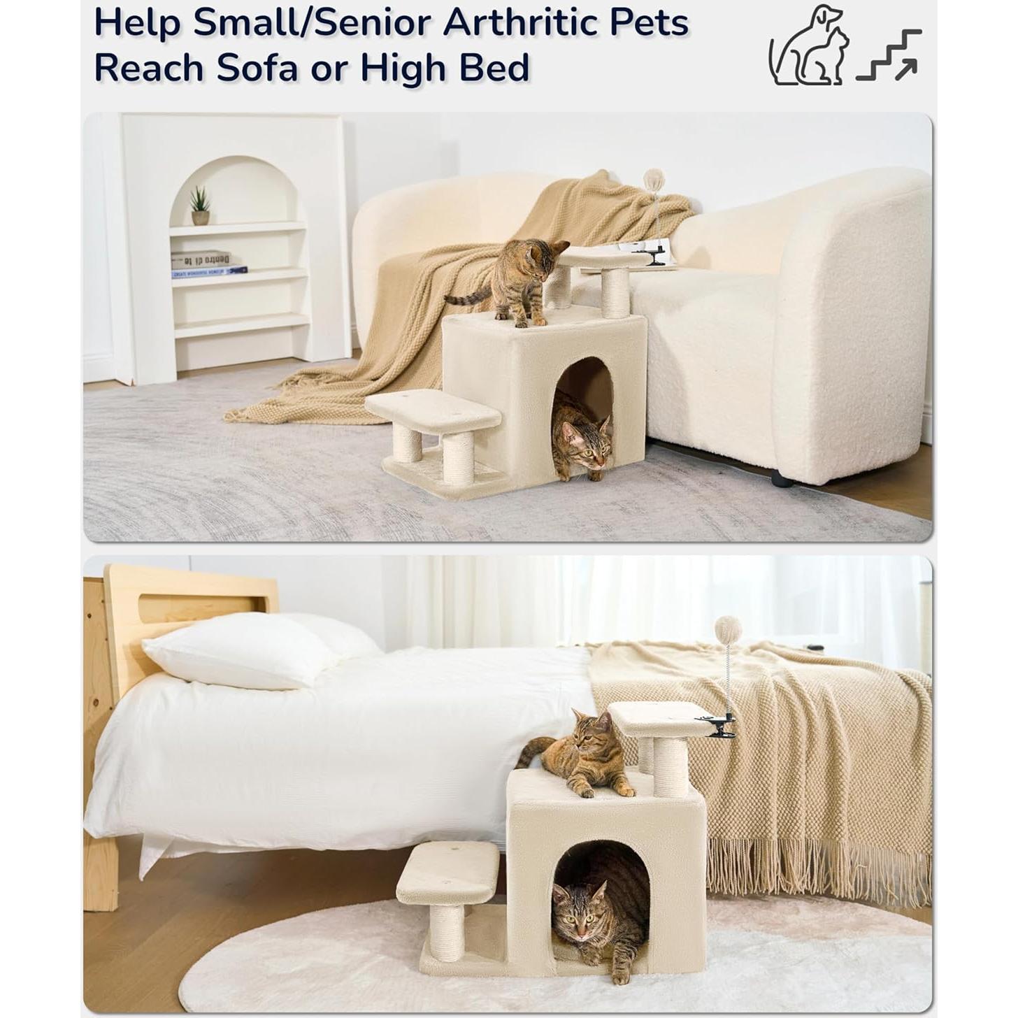 Escalera para Mascotas Happi N Pets 3 en 1 Beige 33x64cm