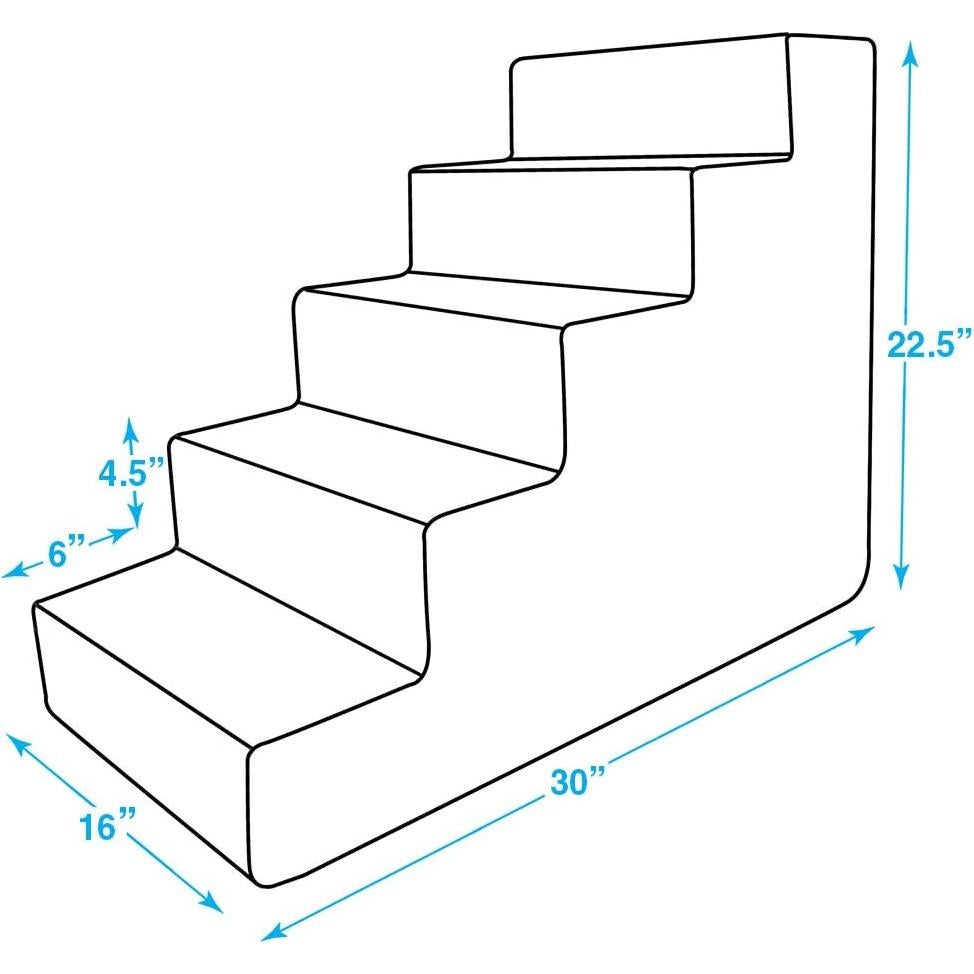 Escaleras de Espuma para Perros y Gatos Mejores Suministros 5 Escalones